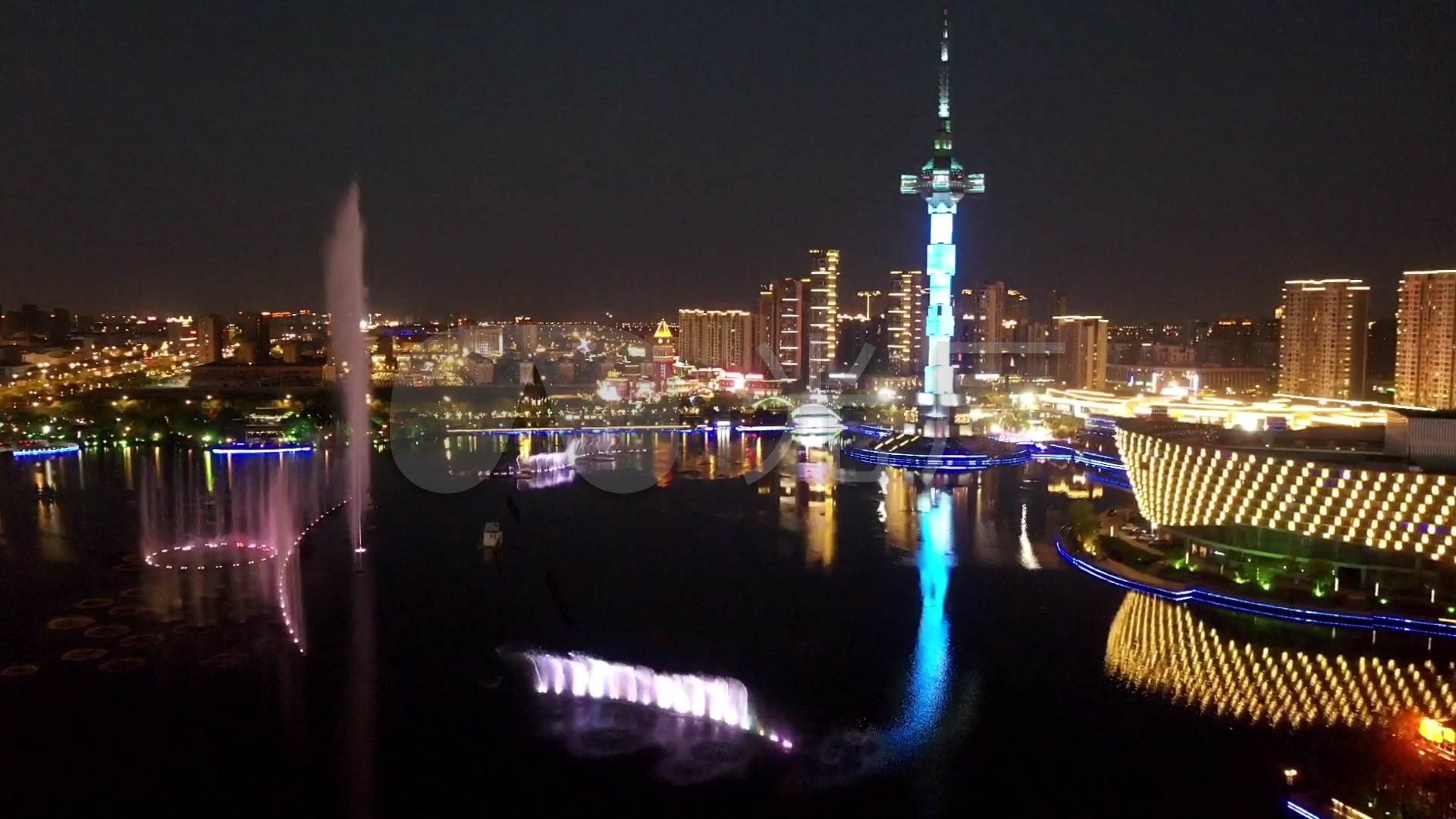 盐城电视夜景_1920x1080_高清视频素材下载(编号:5750418)_实拍视频