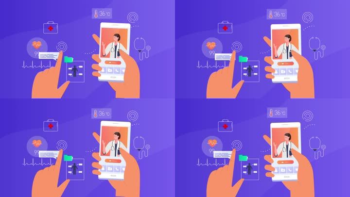 医疗服务app手机问诊mg动画素材