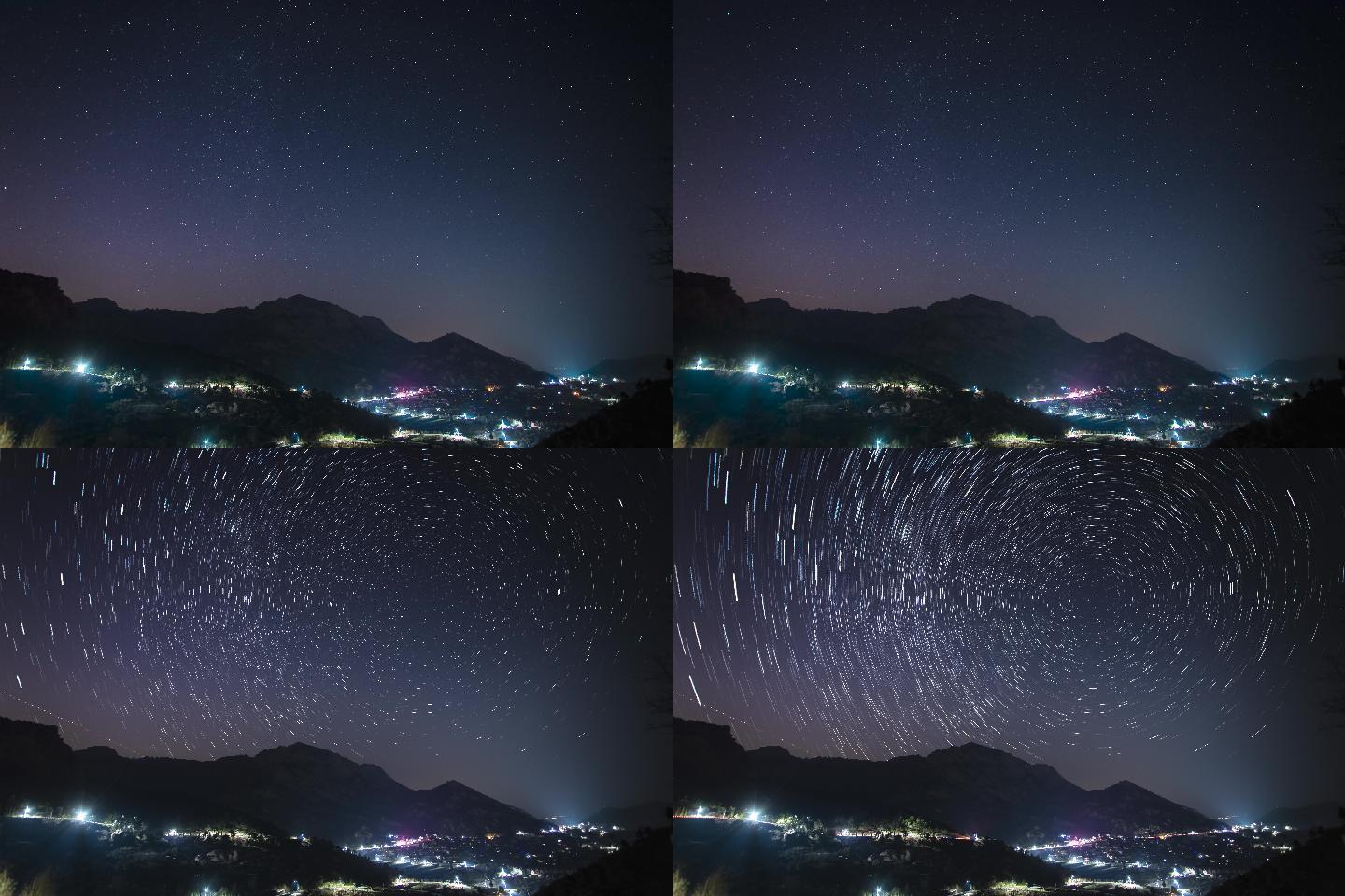 青岛崂山区青山渔村的星空夜景