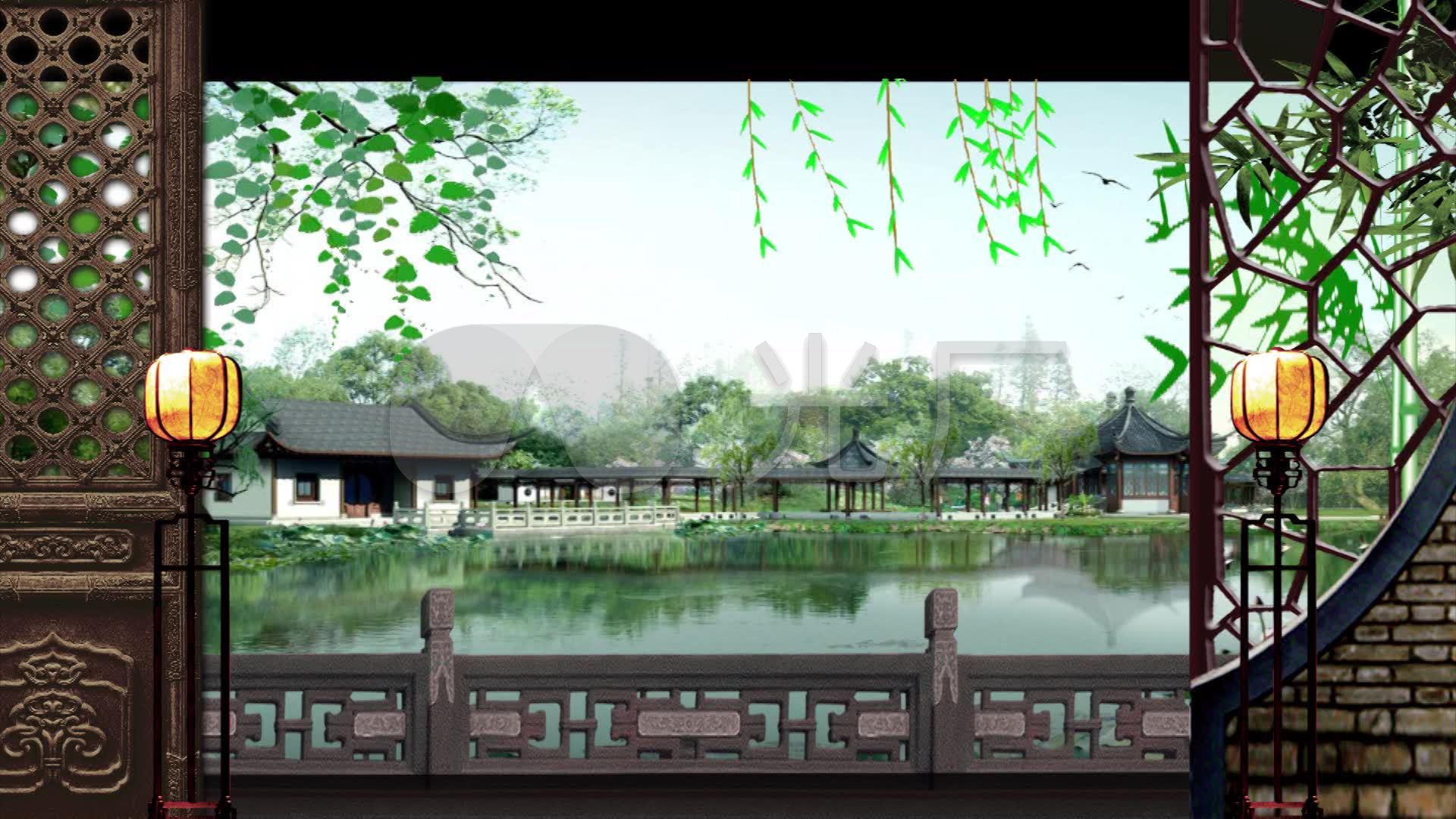 戏曲舞台背景 书房 内厅 闺房