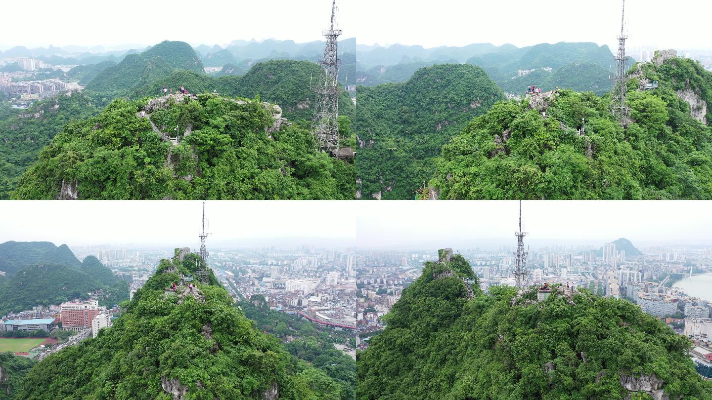 绿水青山鱼峰山柳州市山顶城市绿