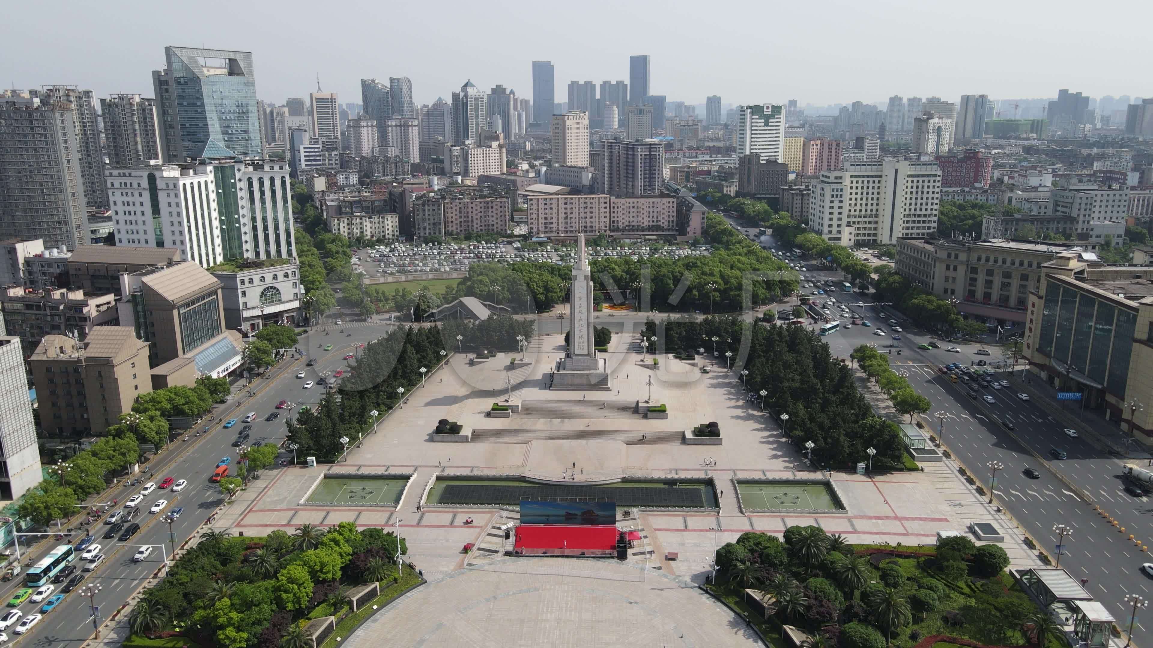 航拍江西南昌八一广场_3840x2160_高清视频素材下载