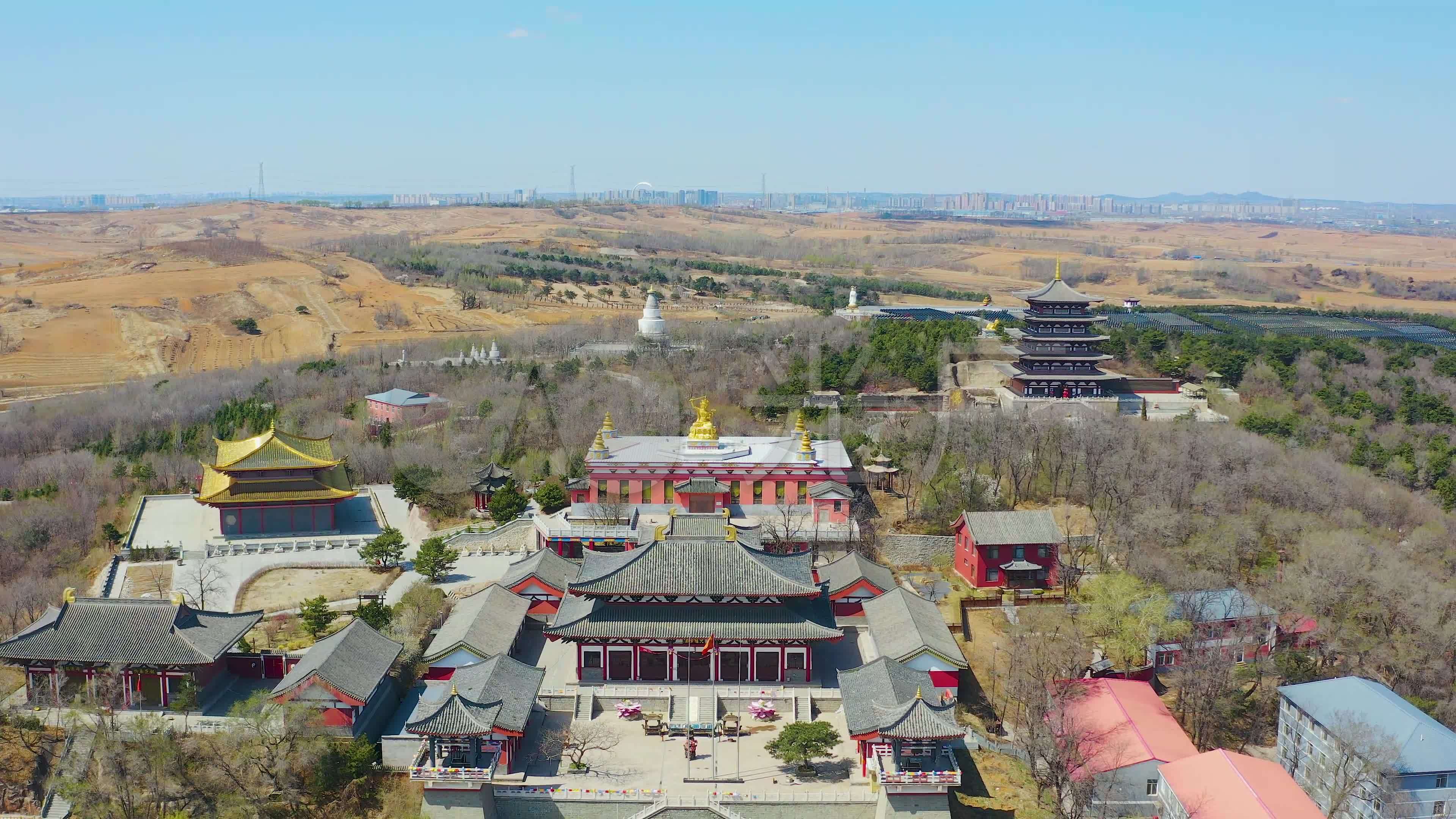 辽宁沈阳中华寺佛教寺院航拍