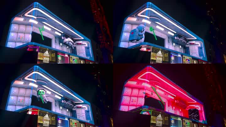 原创,实拍4k,拍摄于成都太古里街头大屏裸眼3d实况,高清无噪点.