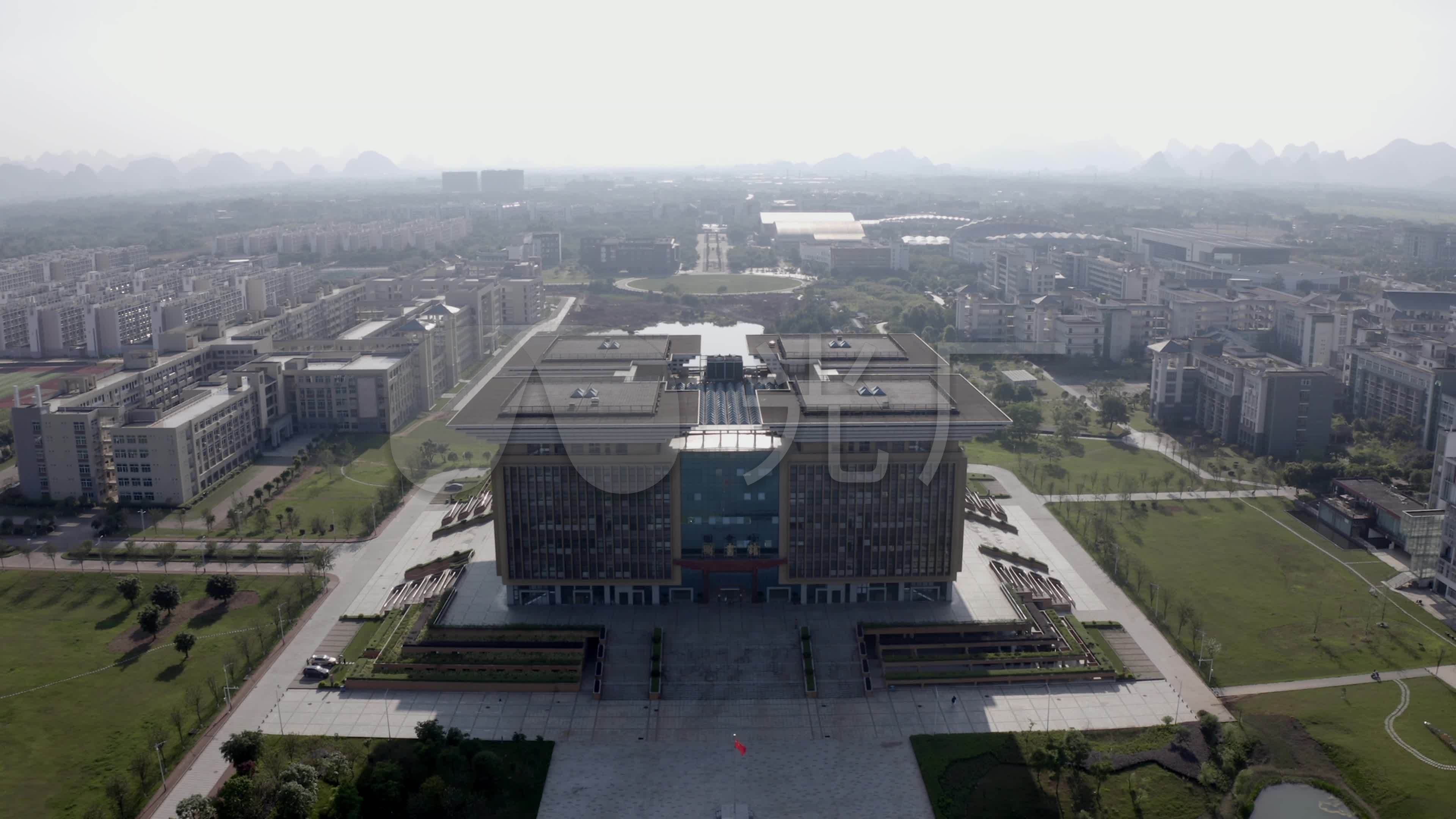 4k广西师范大学桂林分院航拍_3840x2160_高清视频素材