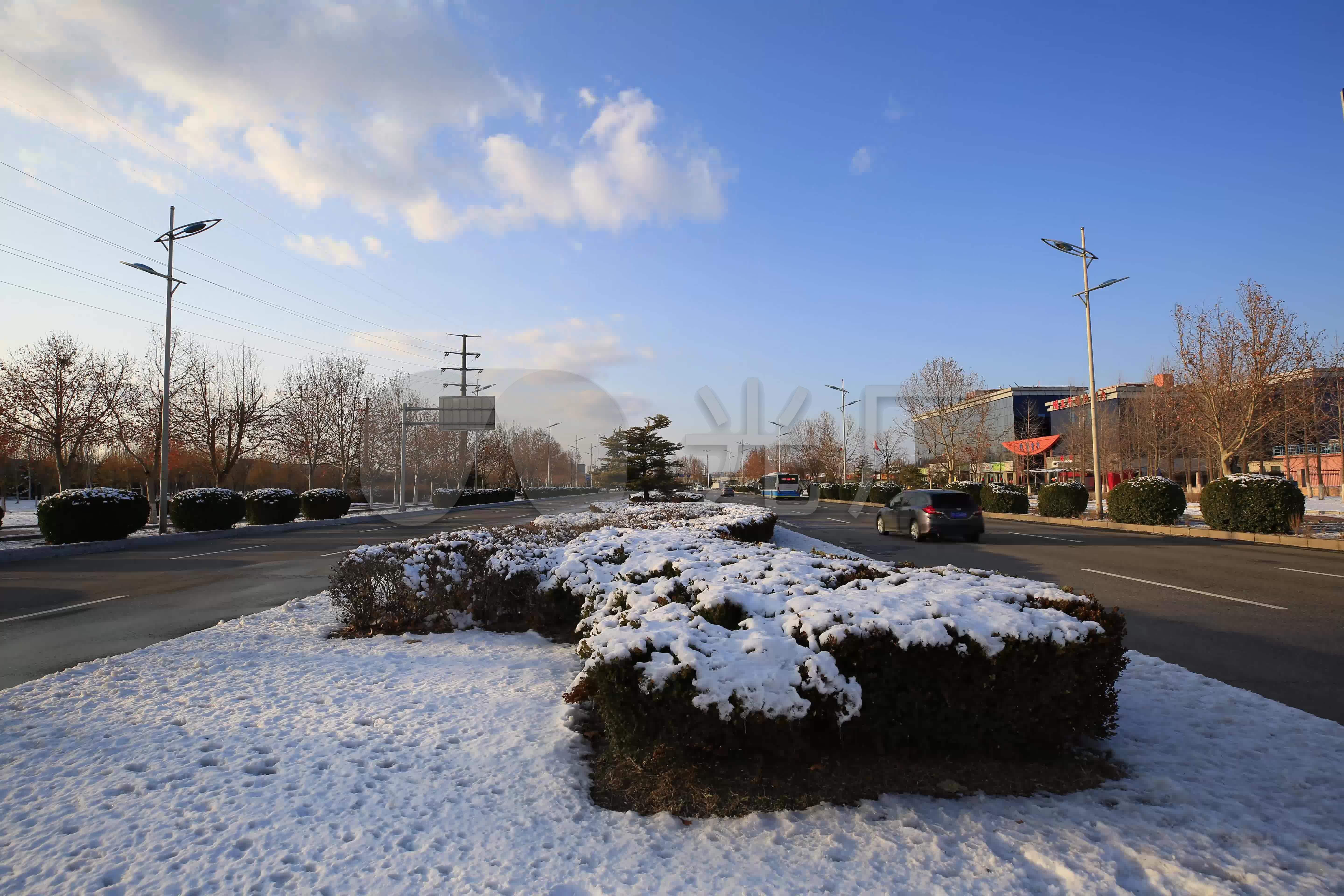 雪景街道延时