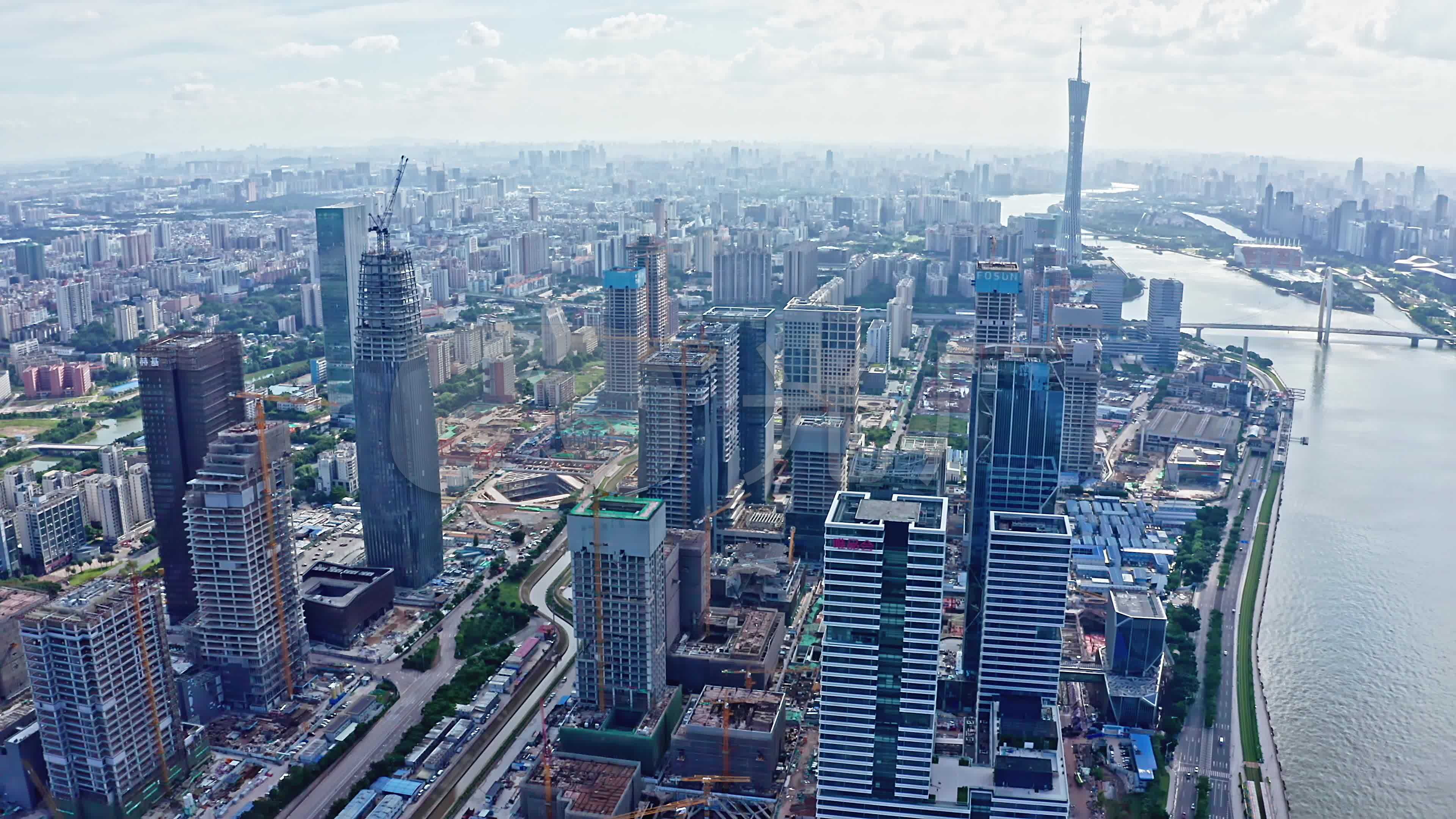 广州琶洲cbd日景_3840x2160_高清视频素材下载(编号:)