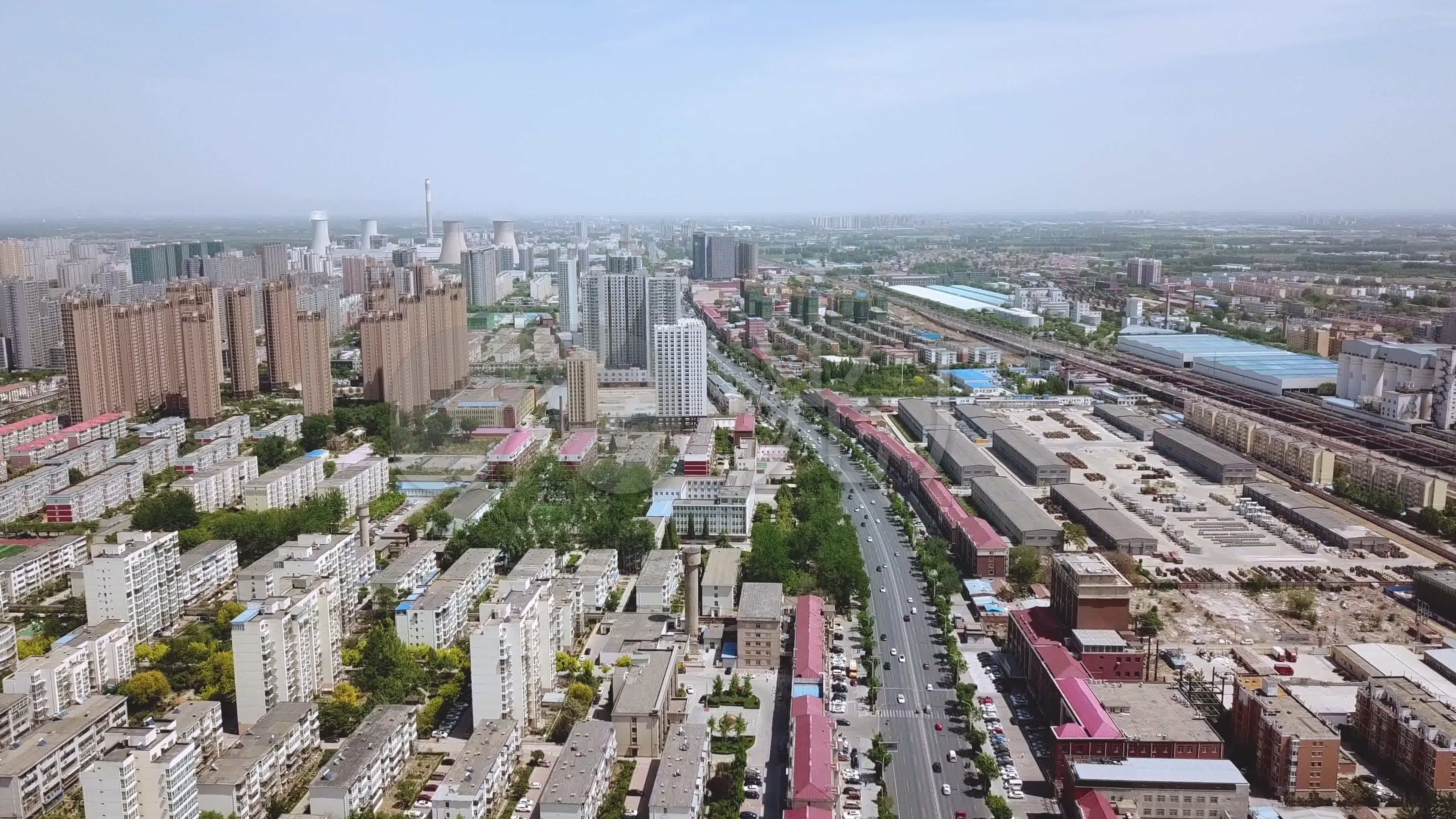 燕郊地标航拍素材河北省廊坊市_3840x2160_高清视频素材下载(编号