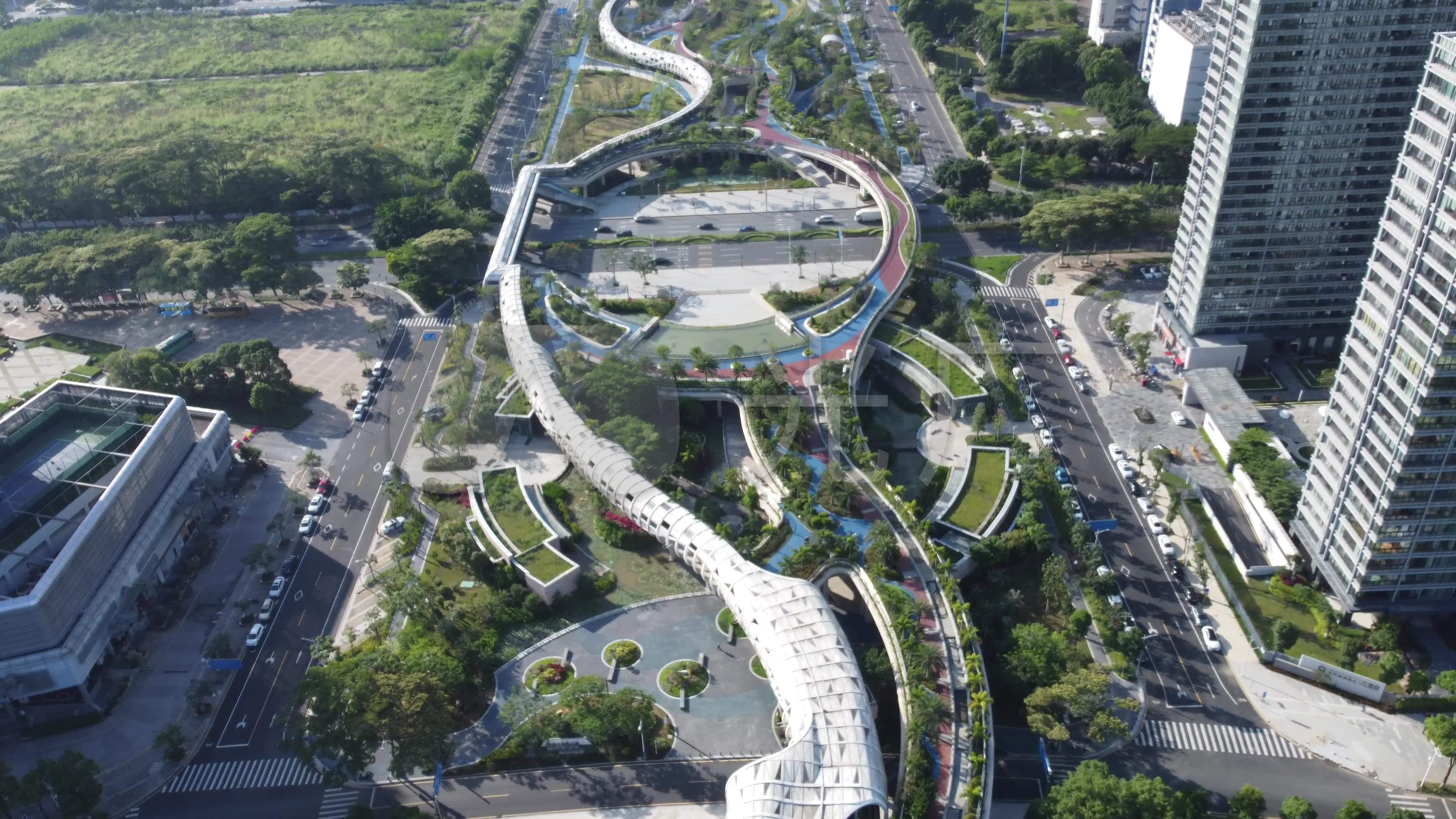 航拍4k顺德金凤凰广场全貌