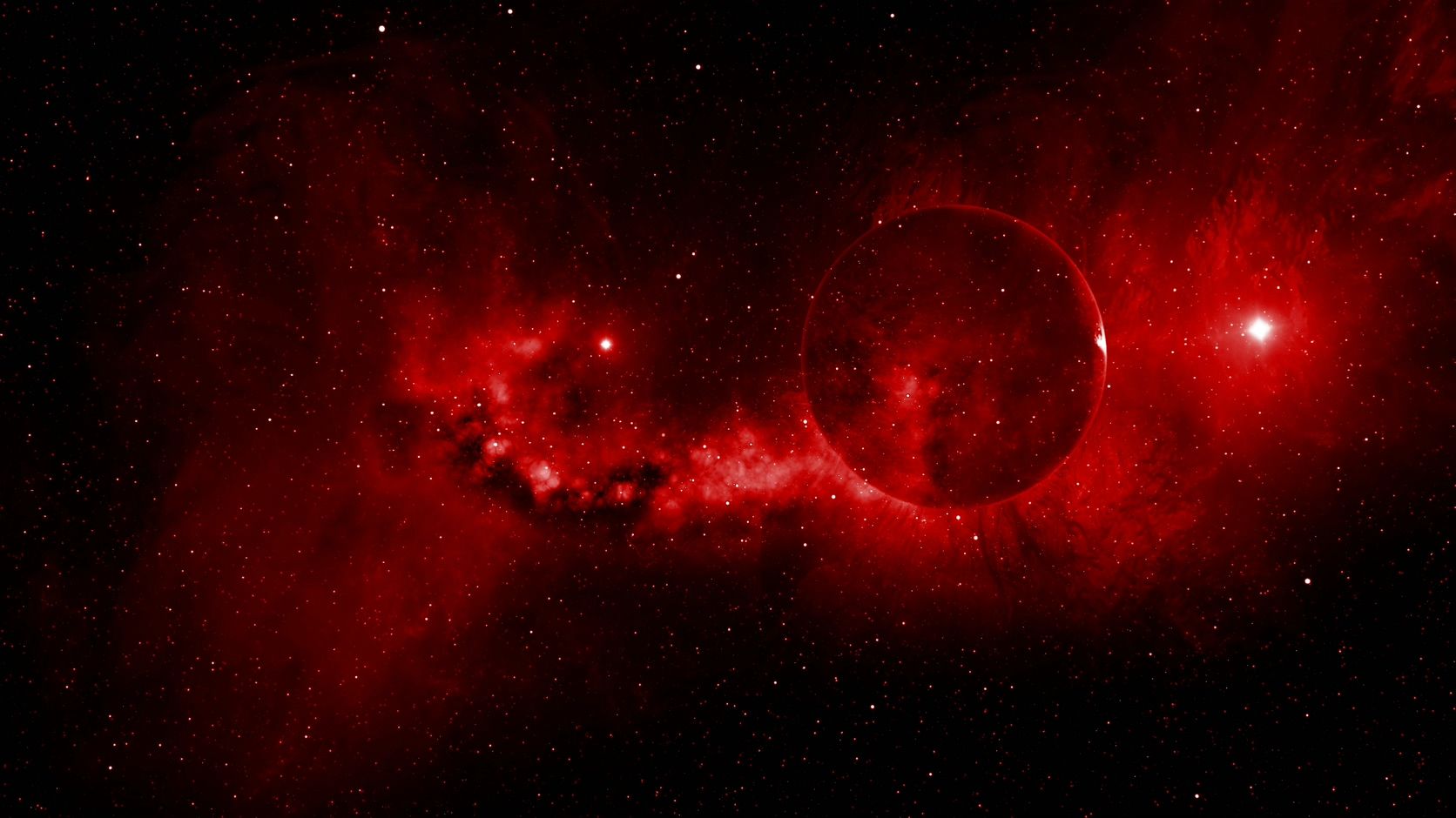 【4k星云】红色星云银河宇宙粒子星球背景