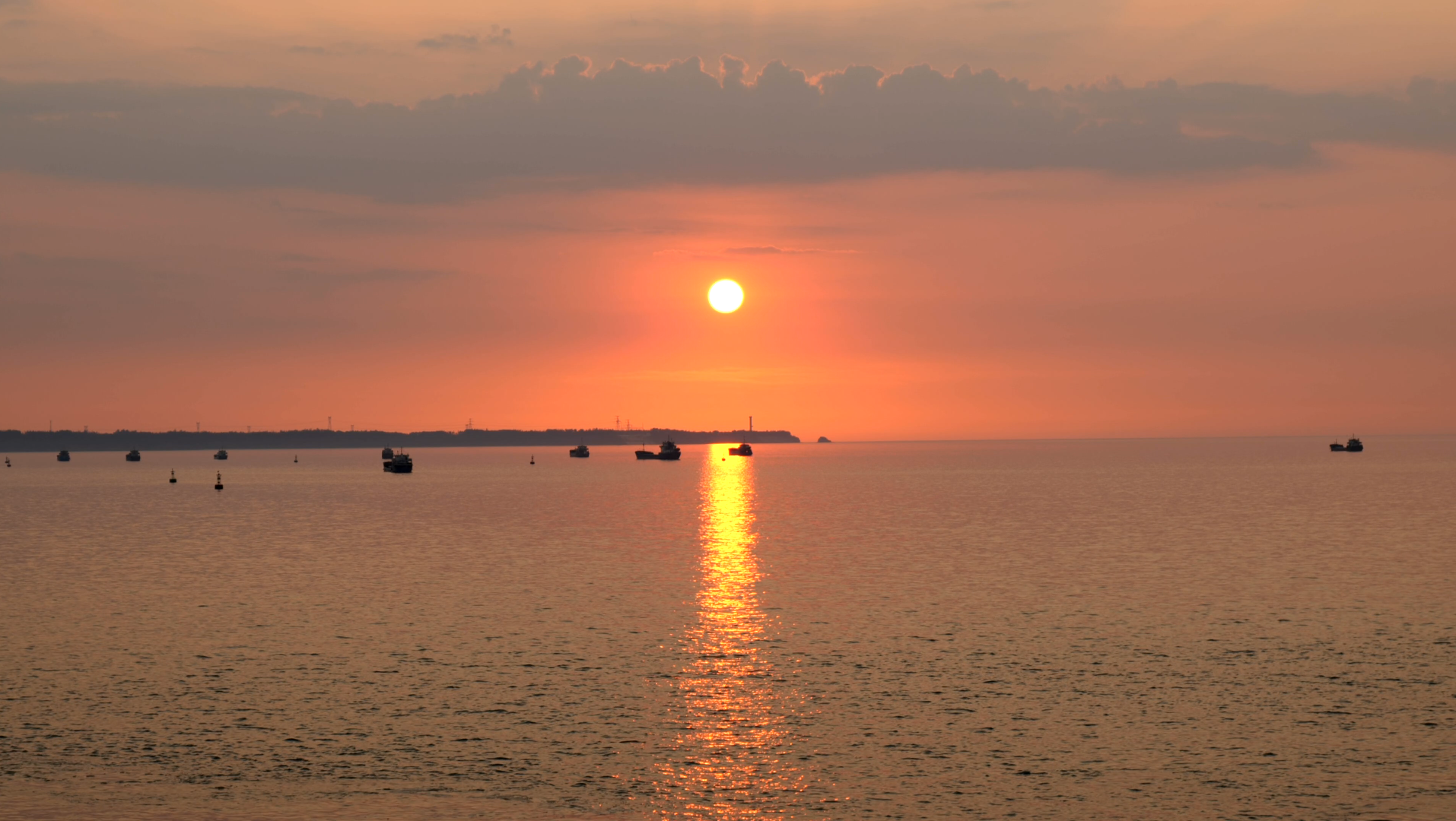 4k大海夕阳晚霞