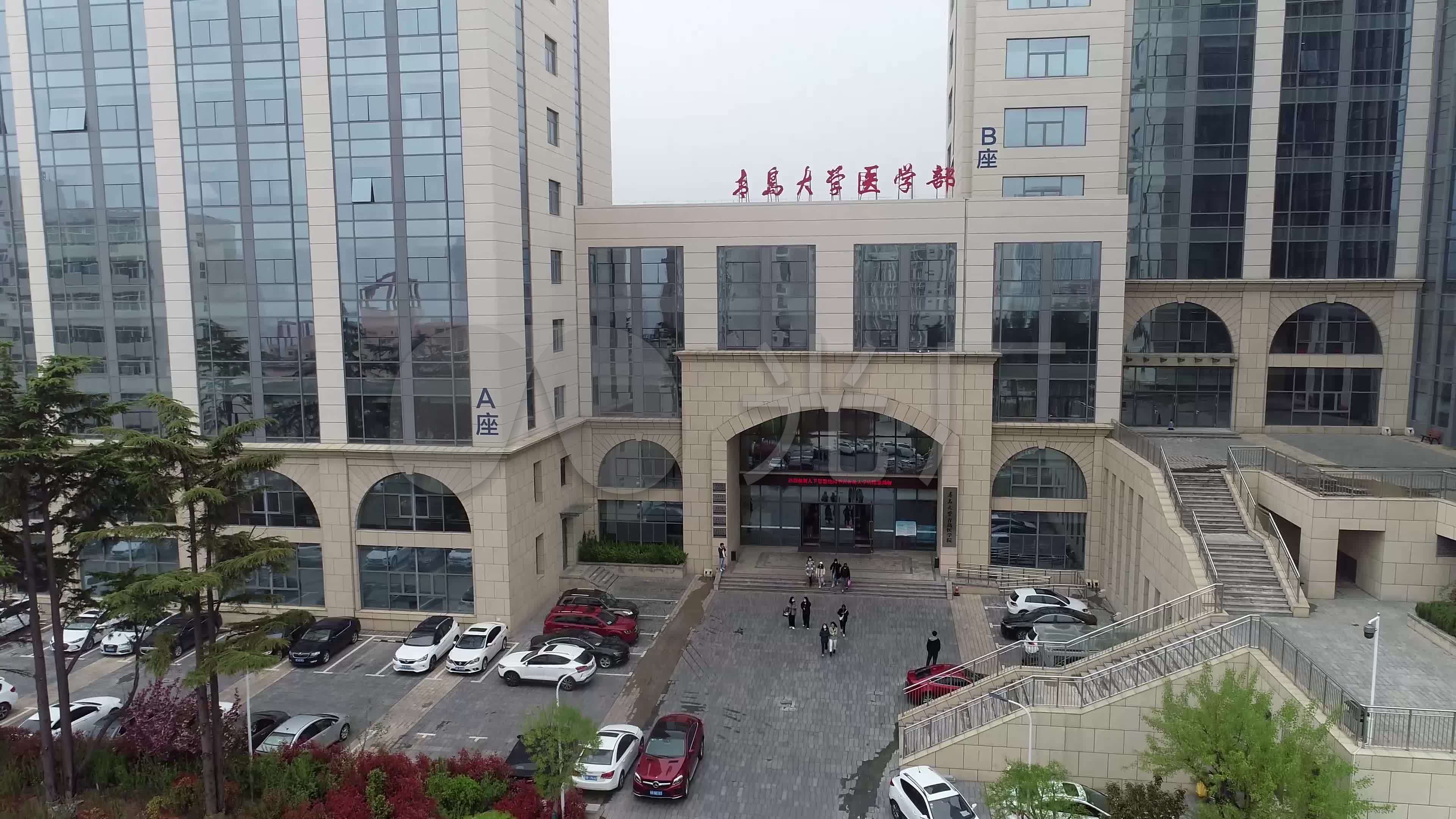 4k航拍青岛大学医学部_3840x2160_高清视频素材下载