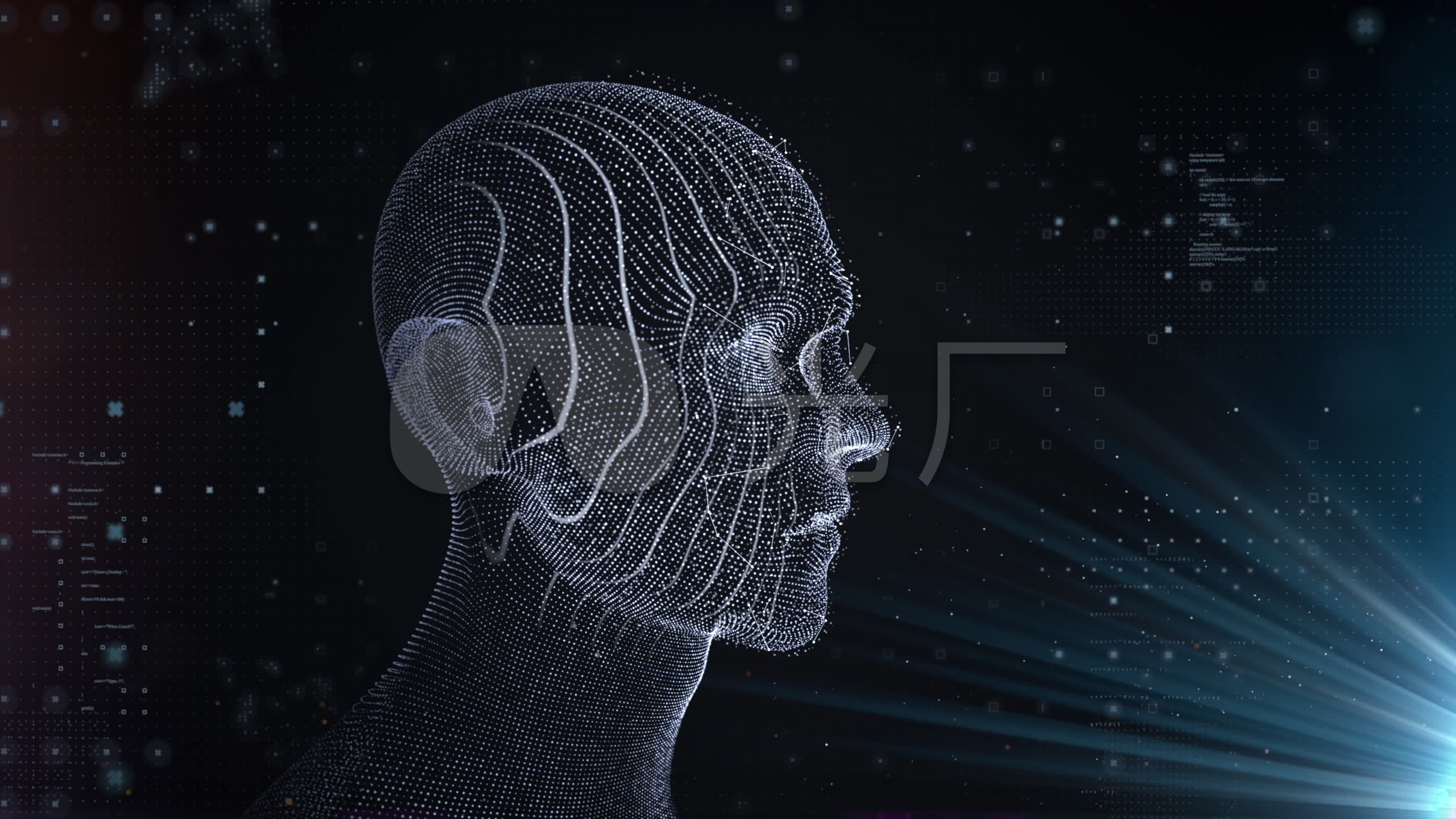 虚拟人脸识别粒子_2560x1440_高清视频素材下载(编号:5789105)_影视