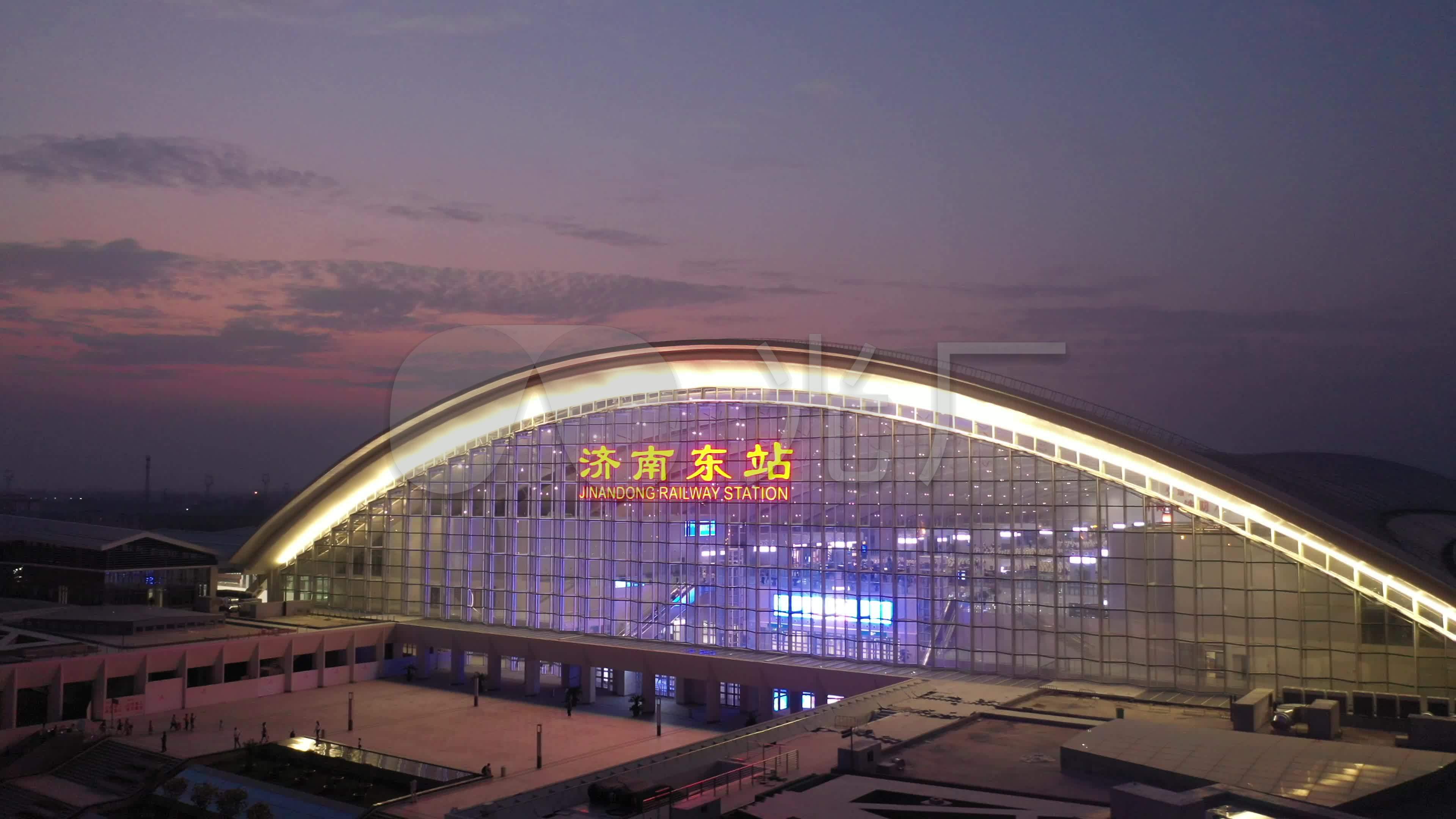 视频素材 实拍视频 景观人文 济南东站航拍夜景 来自视频原始文件或