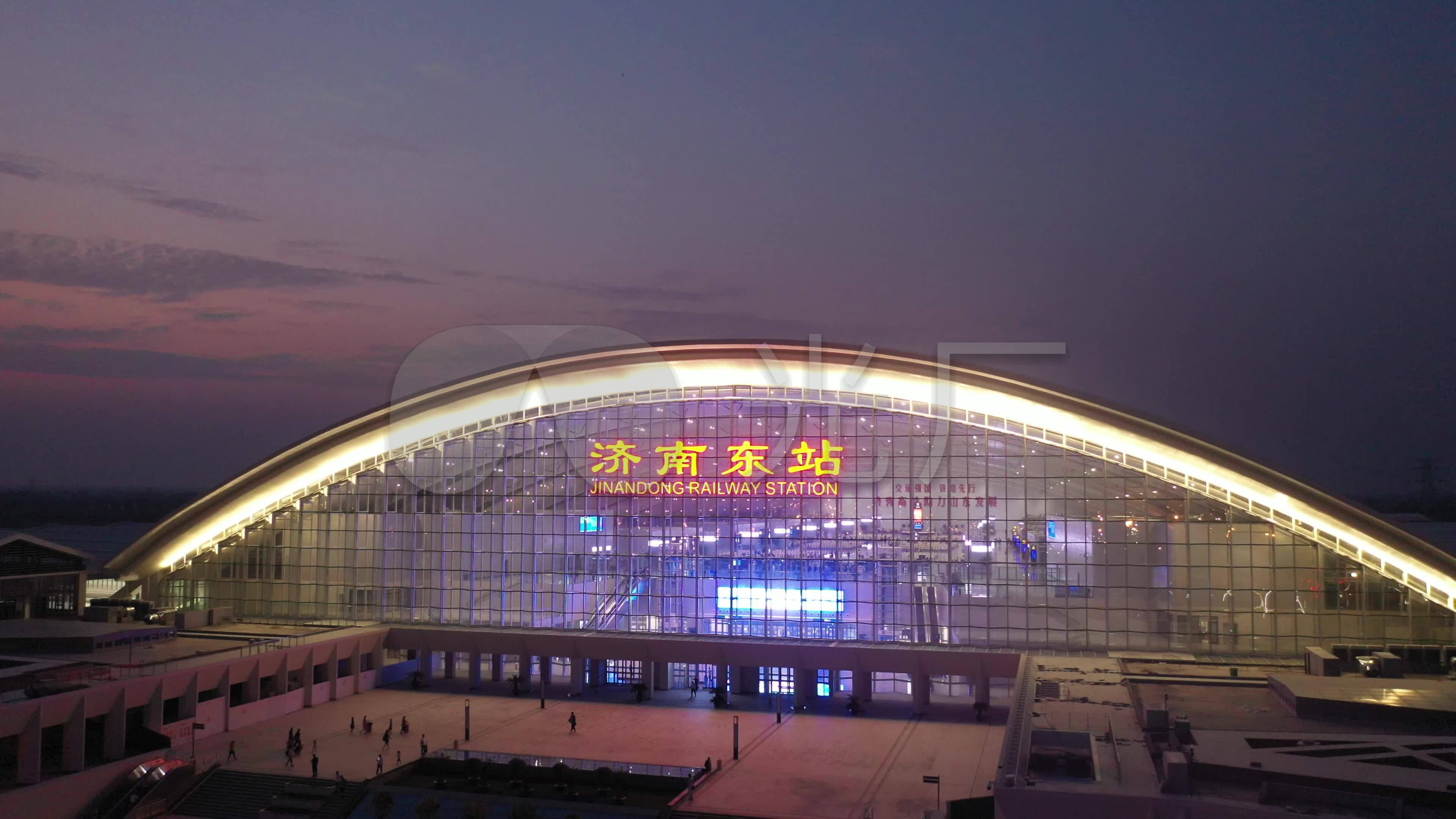 视频素材 实拍视频 景观人文 济南东站航拍夜景 来自视频原始文件或
