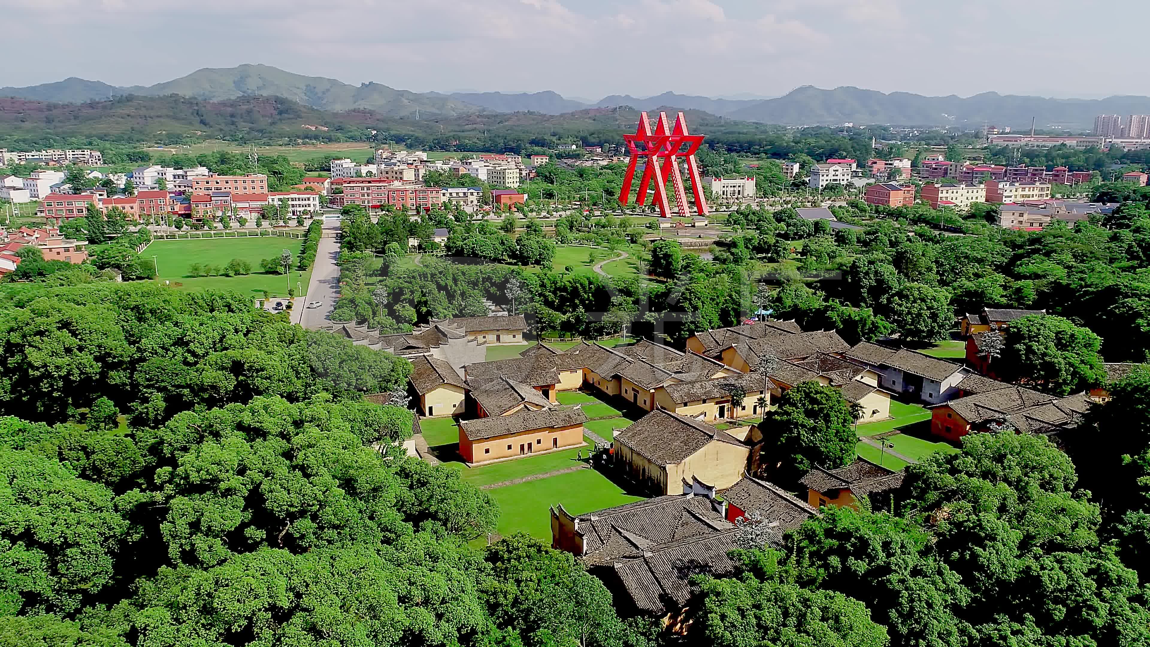 20210512瑞金叶坪景区航拍3_3840x2160_高清视频素材