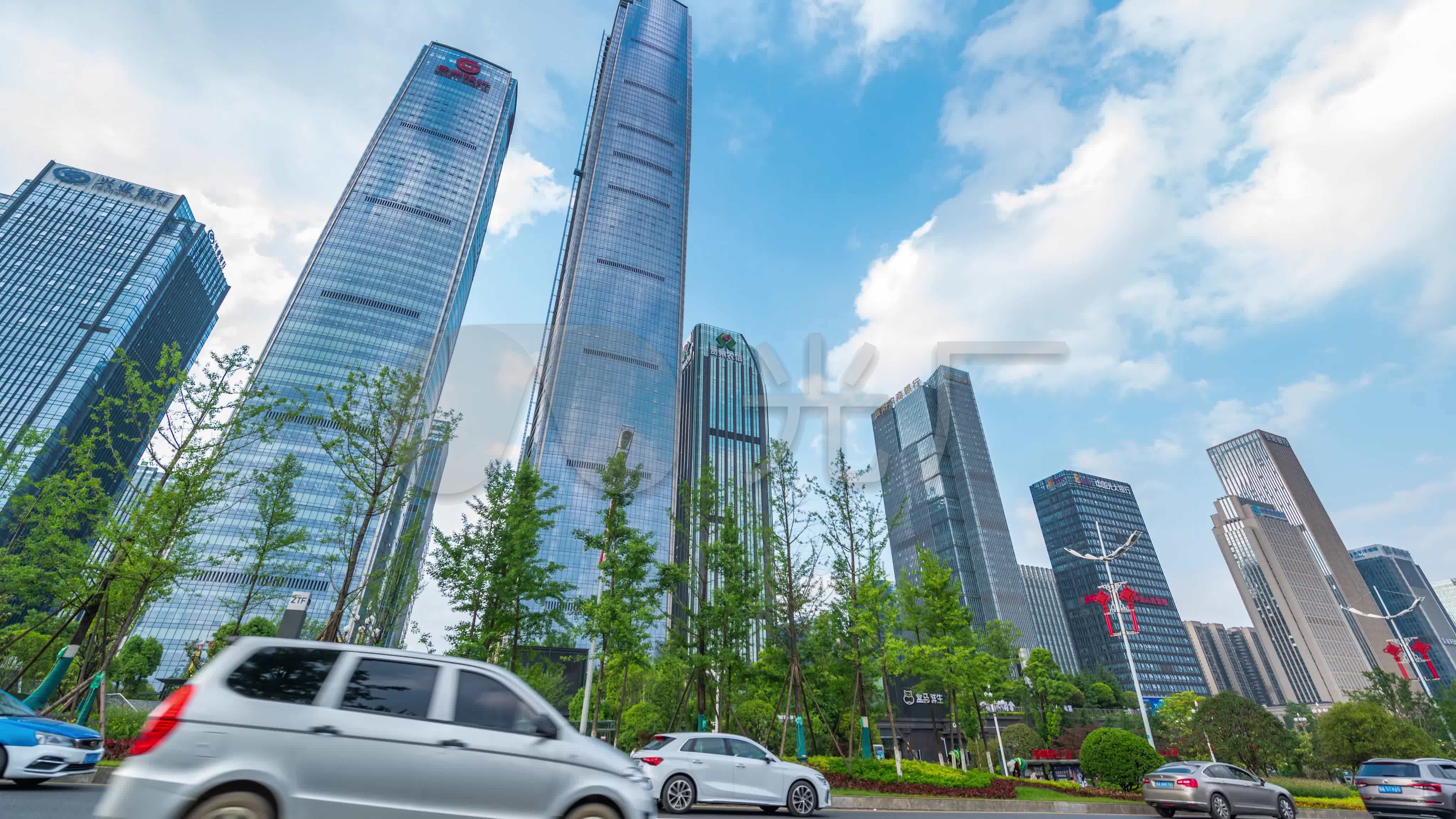 4k实拍贵州金融城延时摄影_4096x2304_高清视频素材