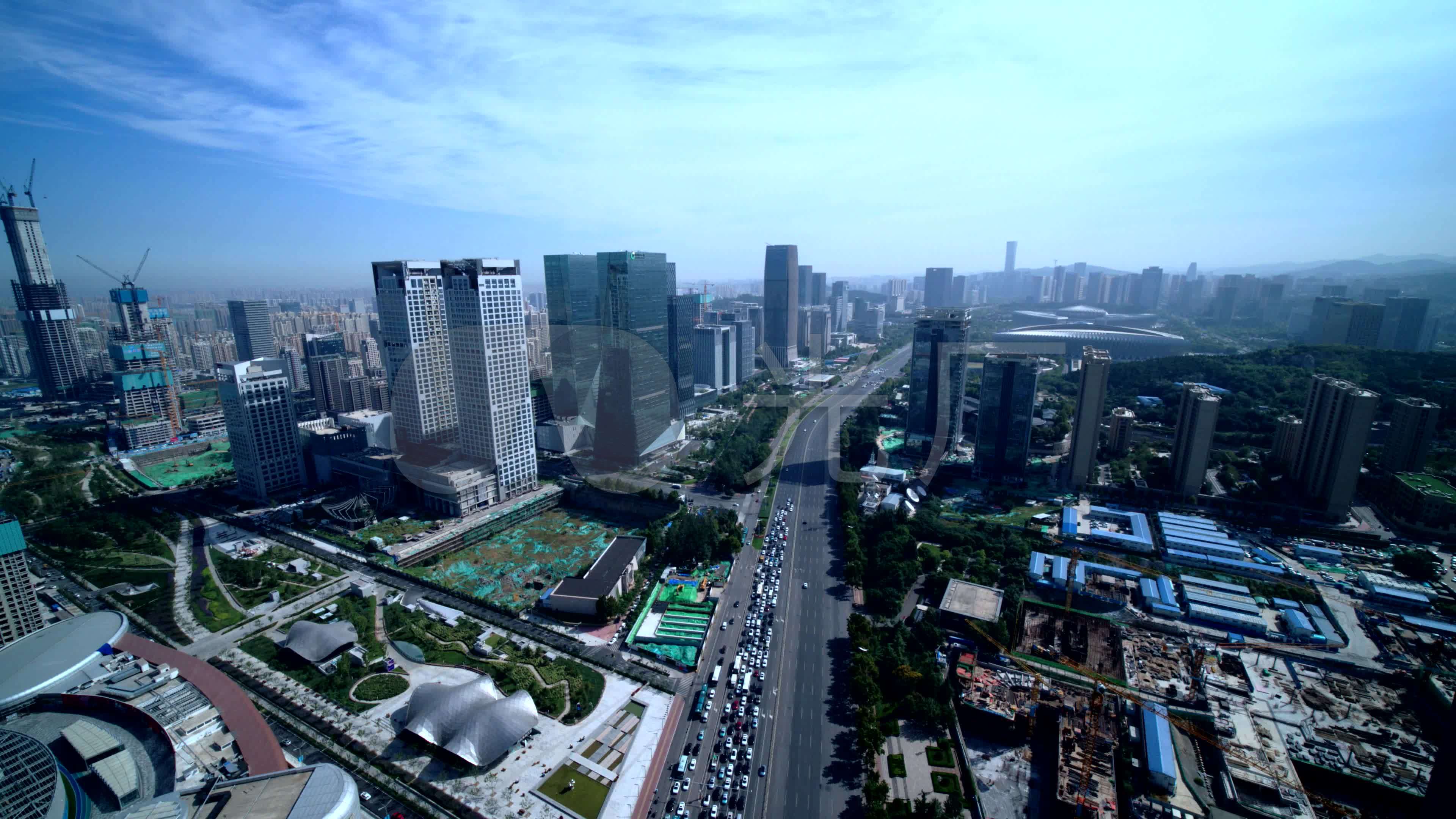 济南市经十路大景航拍