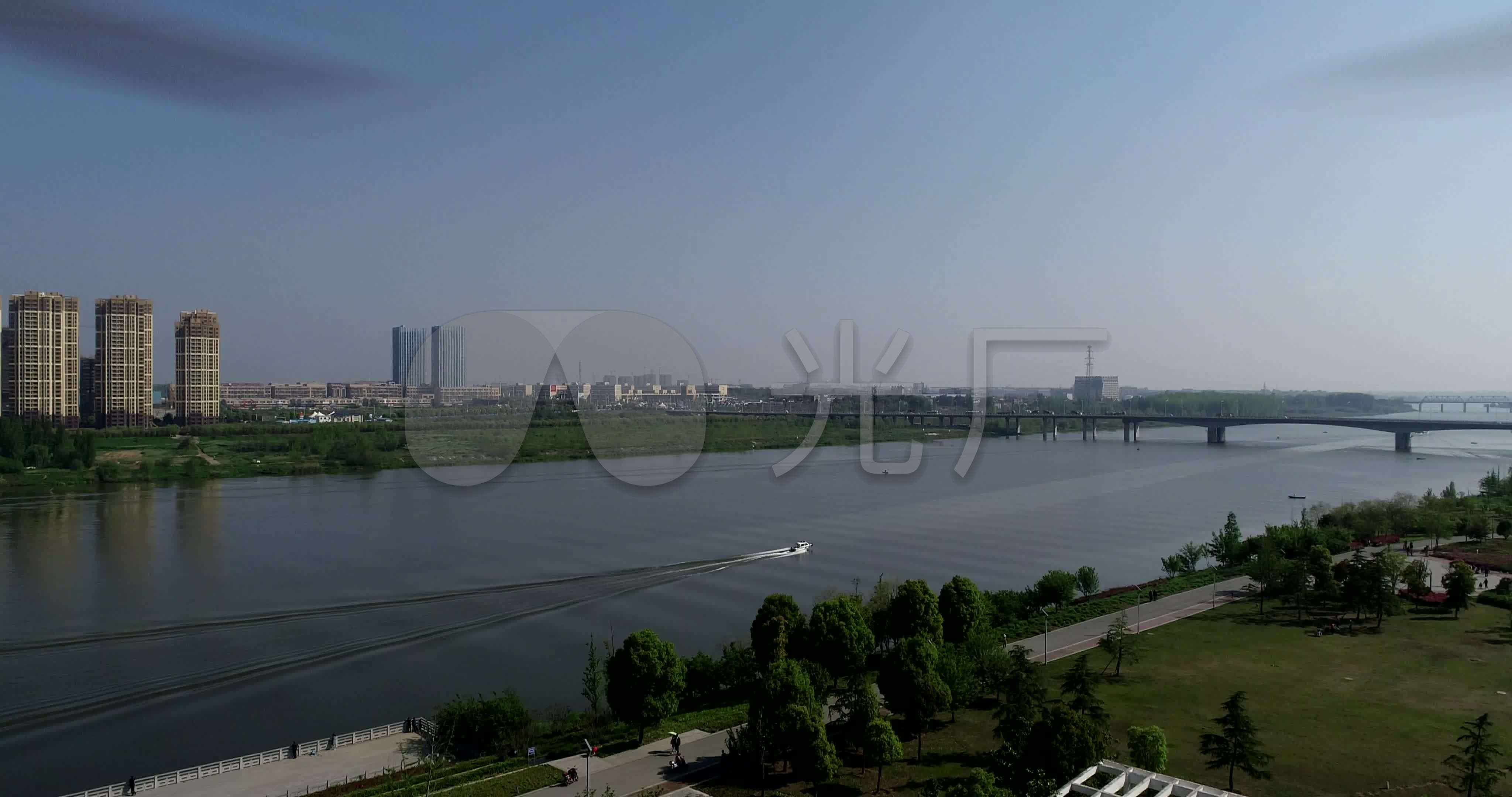 航拍襄阳襄州唐白河城市风光