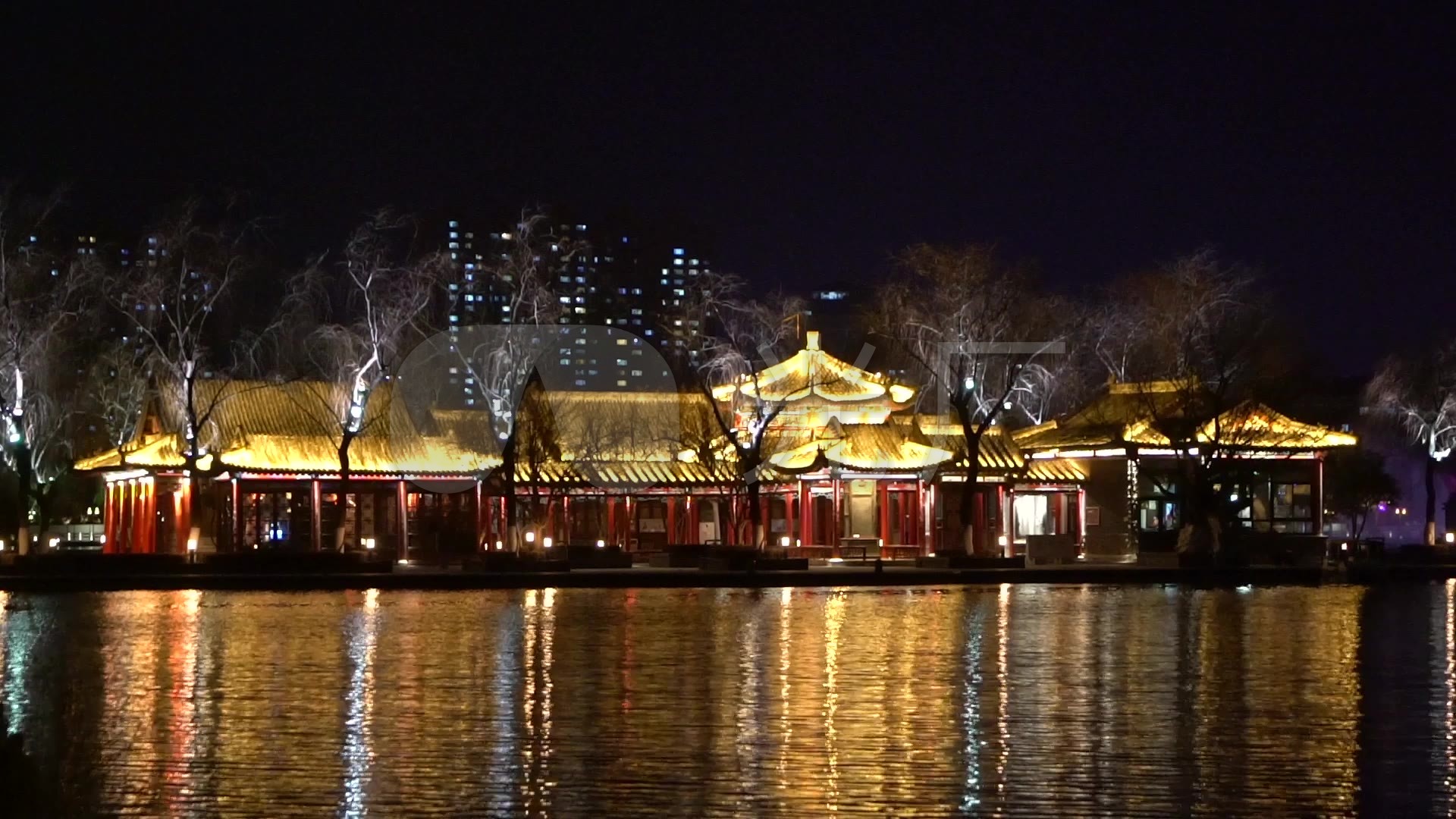 视频素材 实拍视频 国内元素 济南大明湖超然楼夜景 来自视频原始文件