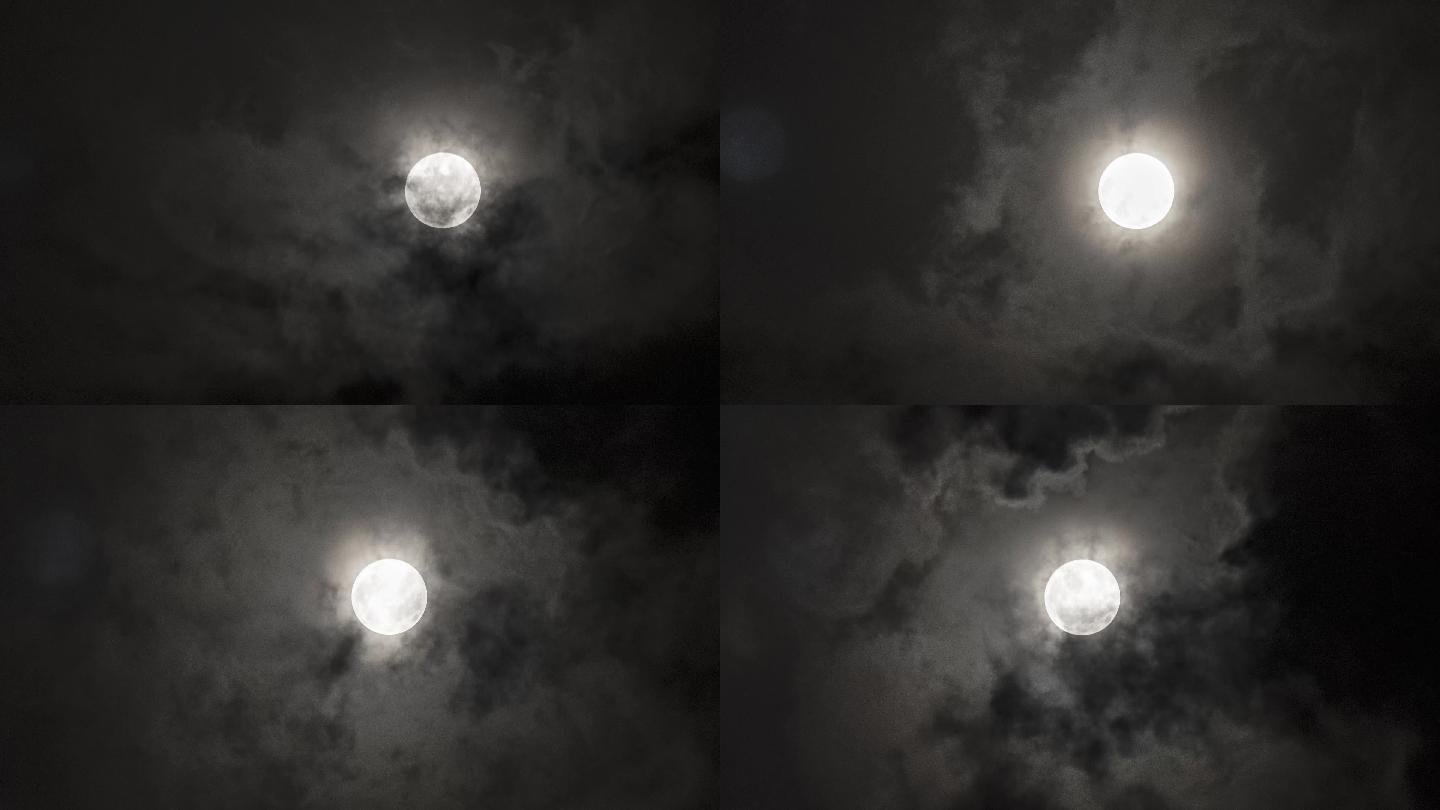 d3-raw照片输出-寂静的夜晚,夜空中明亮的月亮