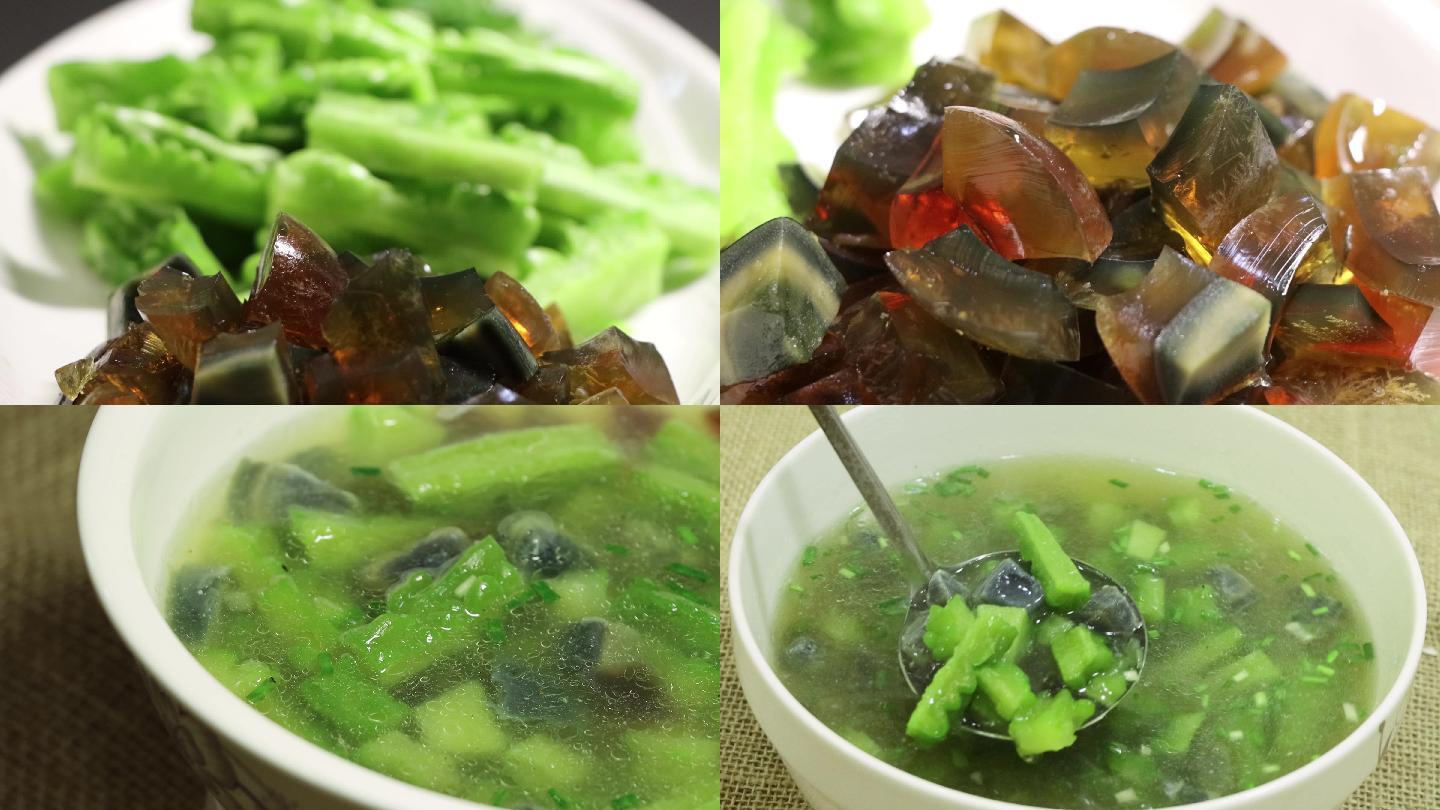 4k清热解暑苦瓜皮蛋汤视频素材