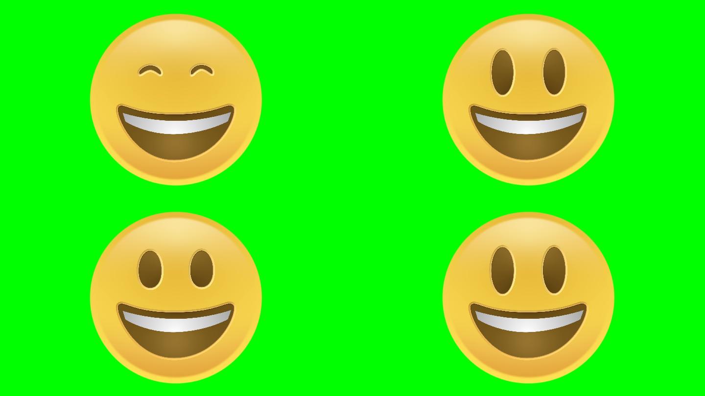 黄色表情符号微笑图标欢快可爱快乐积极的情绪
