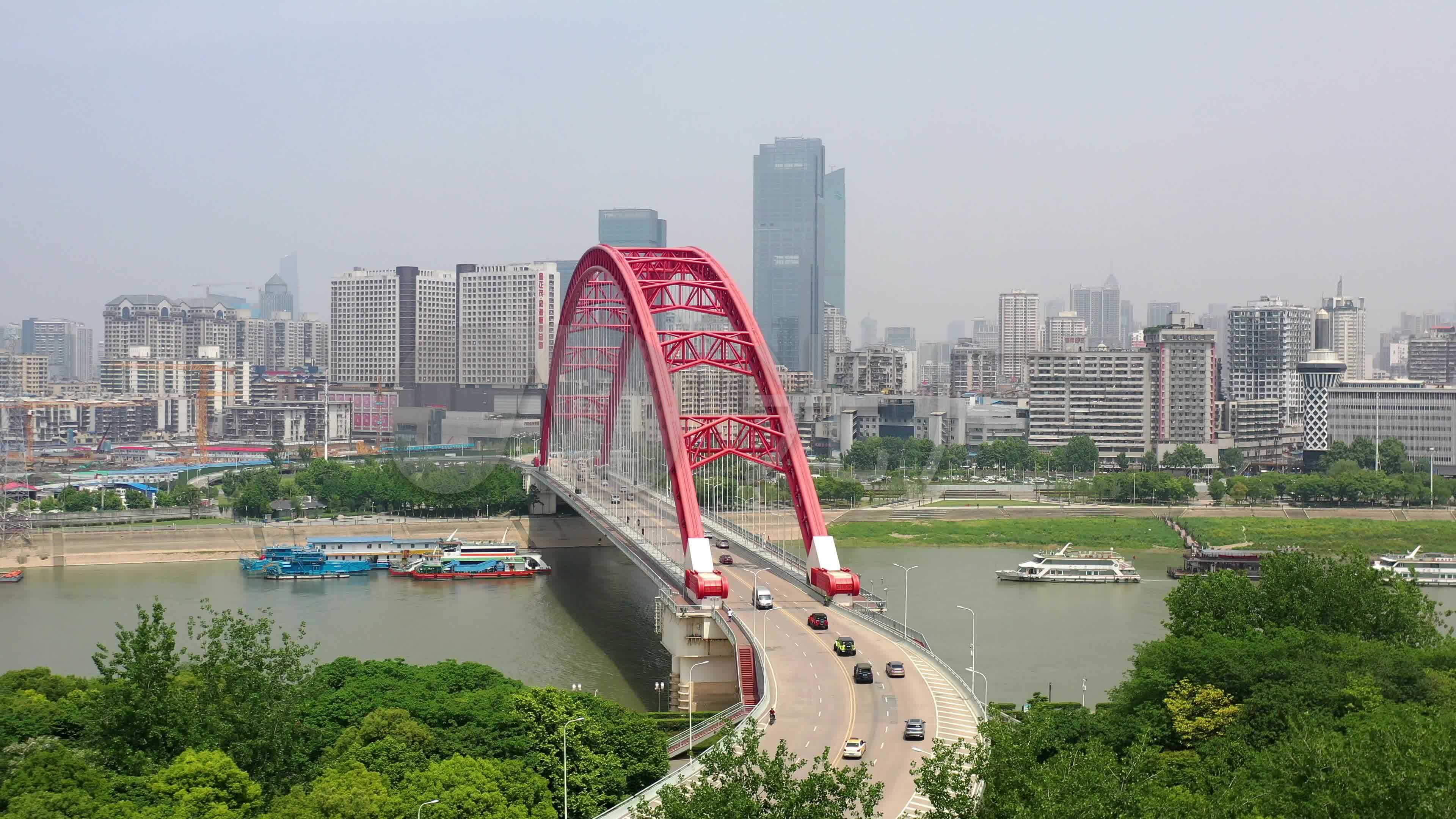 武汉晴川桥航拍4k视频
