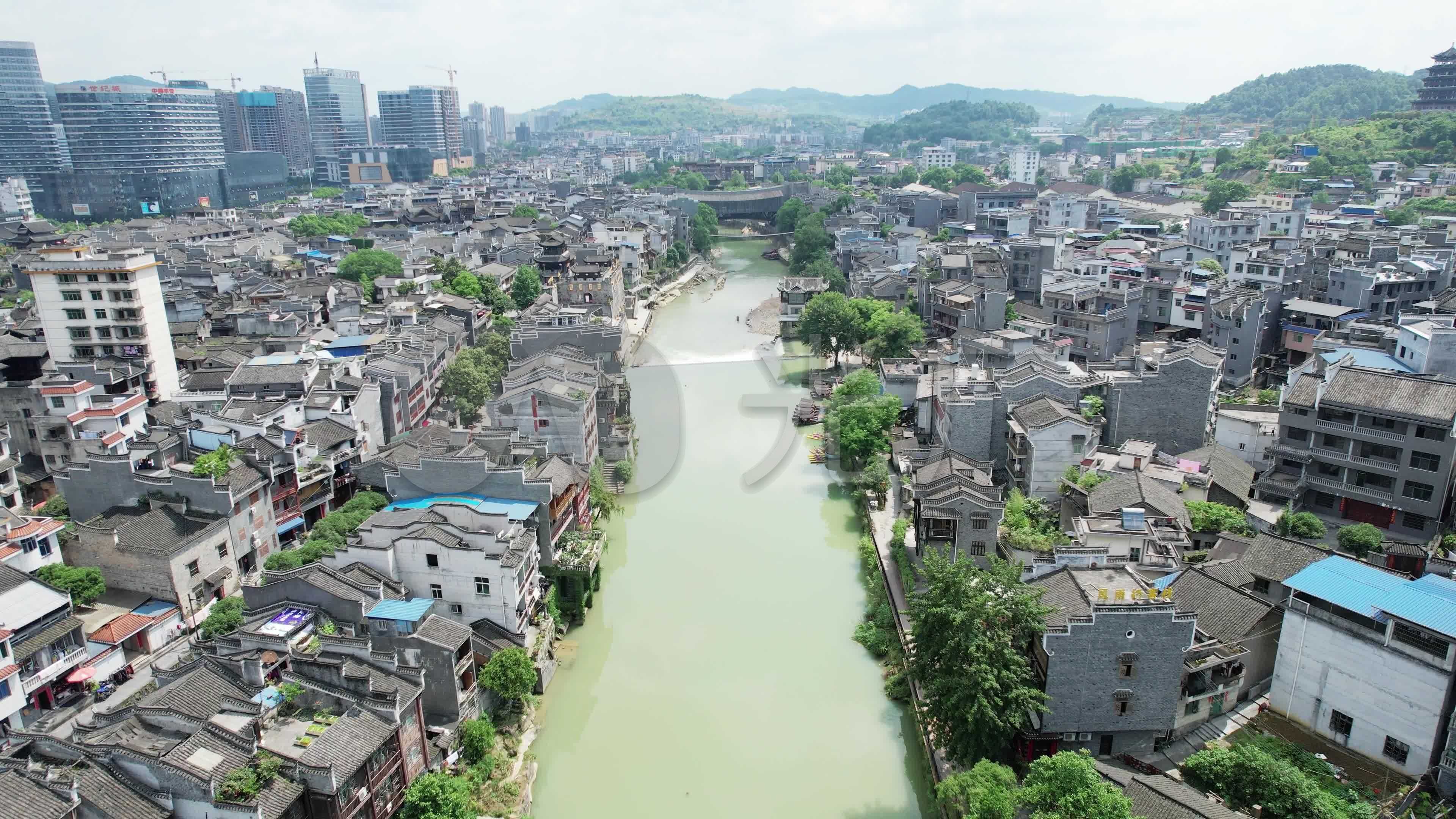 【4k航拍】吉首市城区和十全十美桥_3840x2160_高清