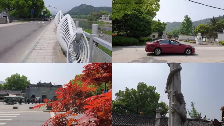 4k宁波奉化溪口剡溪南岸及民国大杂园景观
