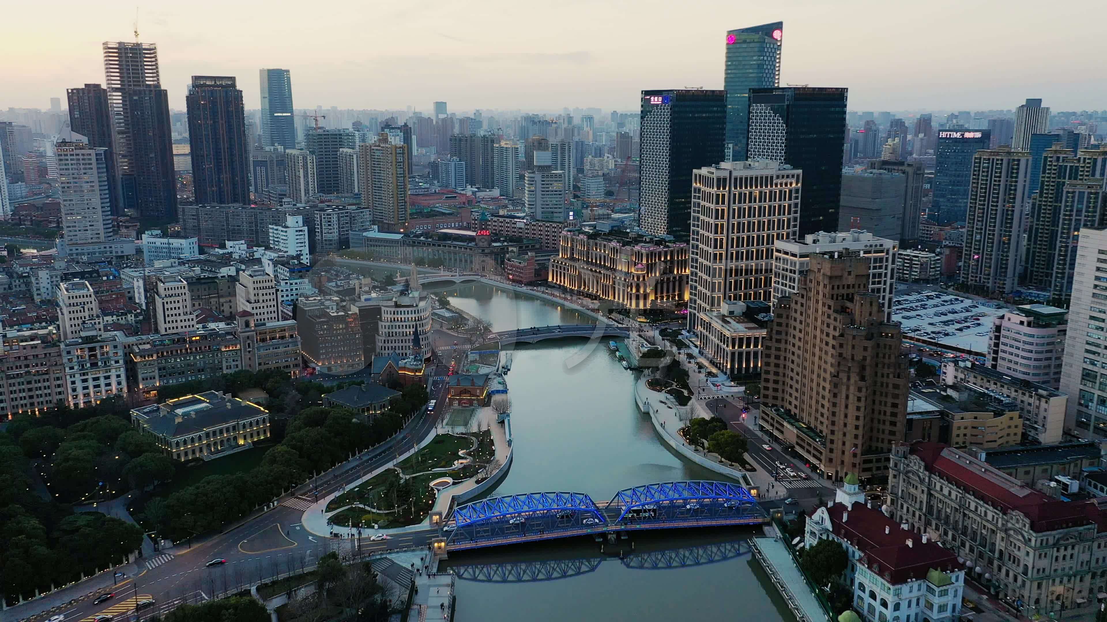 苏州河全景航拍