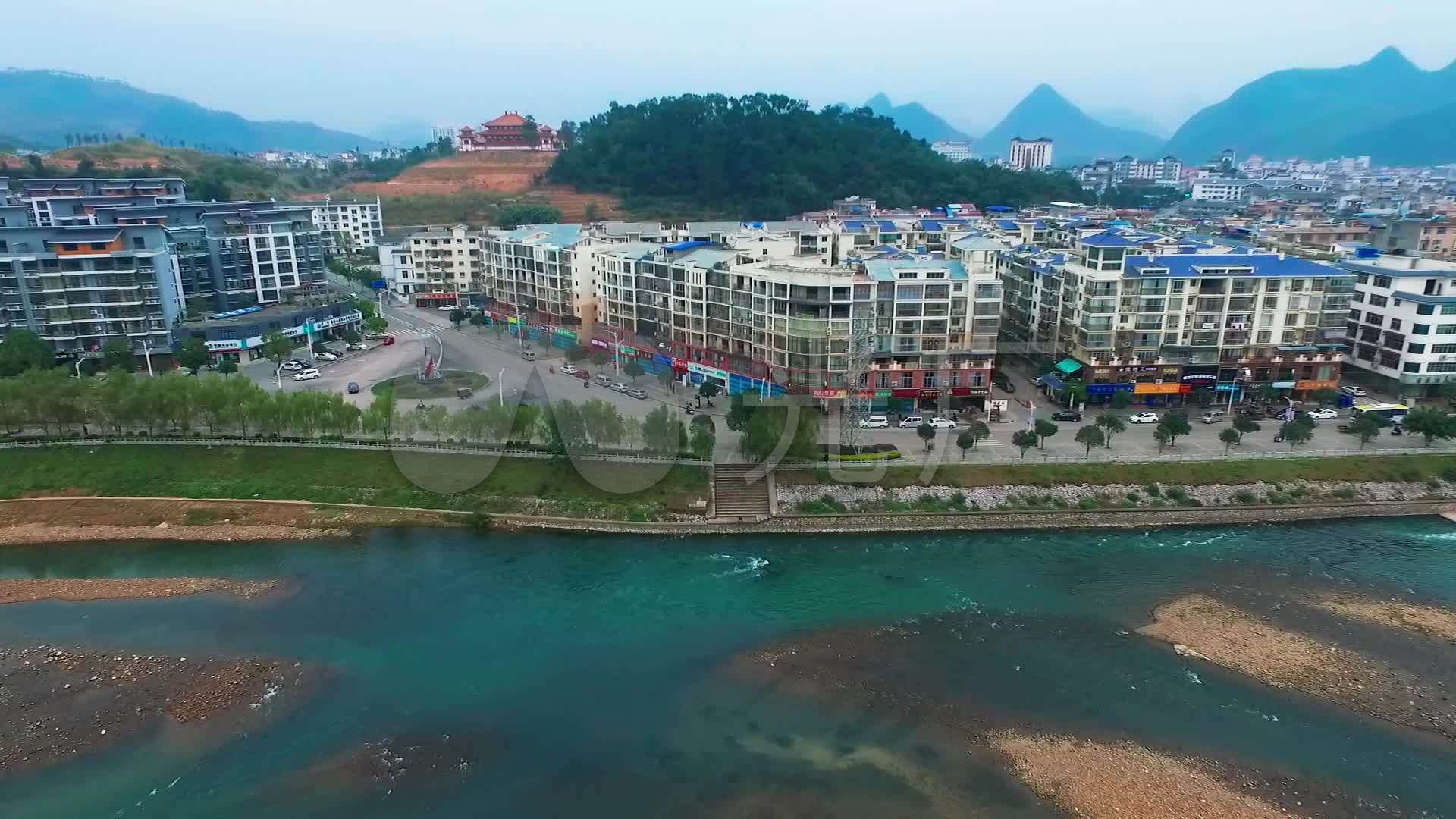 恭城县城航拍