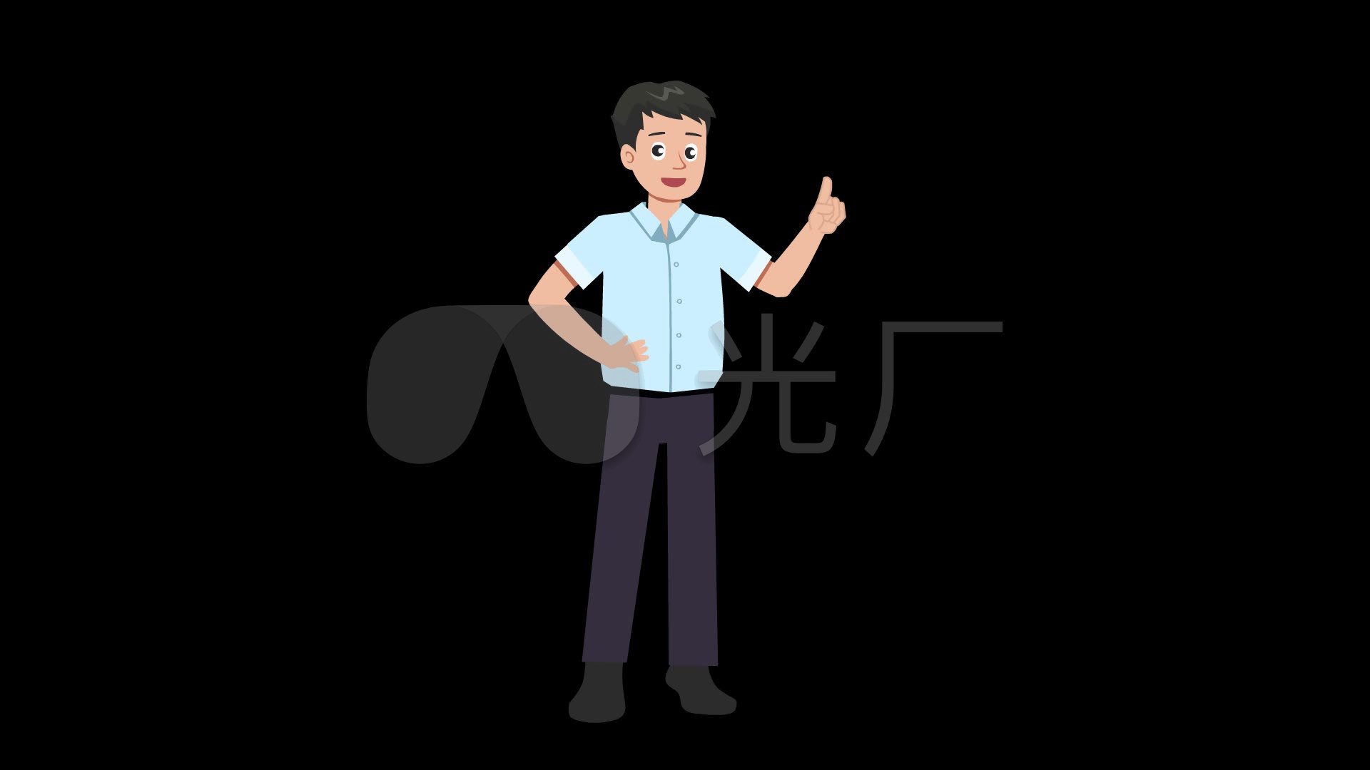 卡通人物说话男子(带通道)_1920x1080_高清视频素材