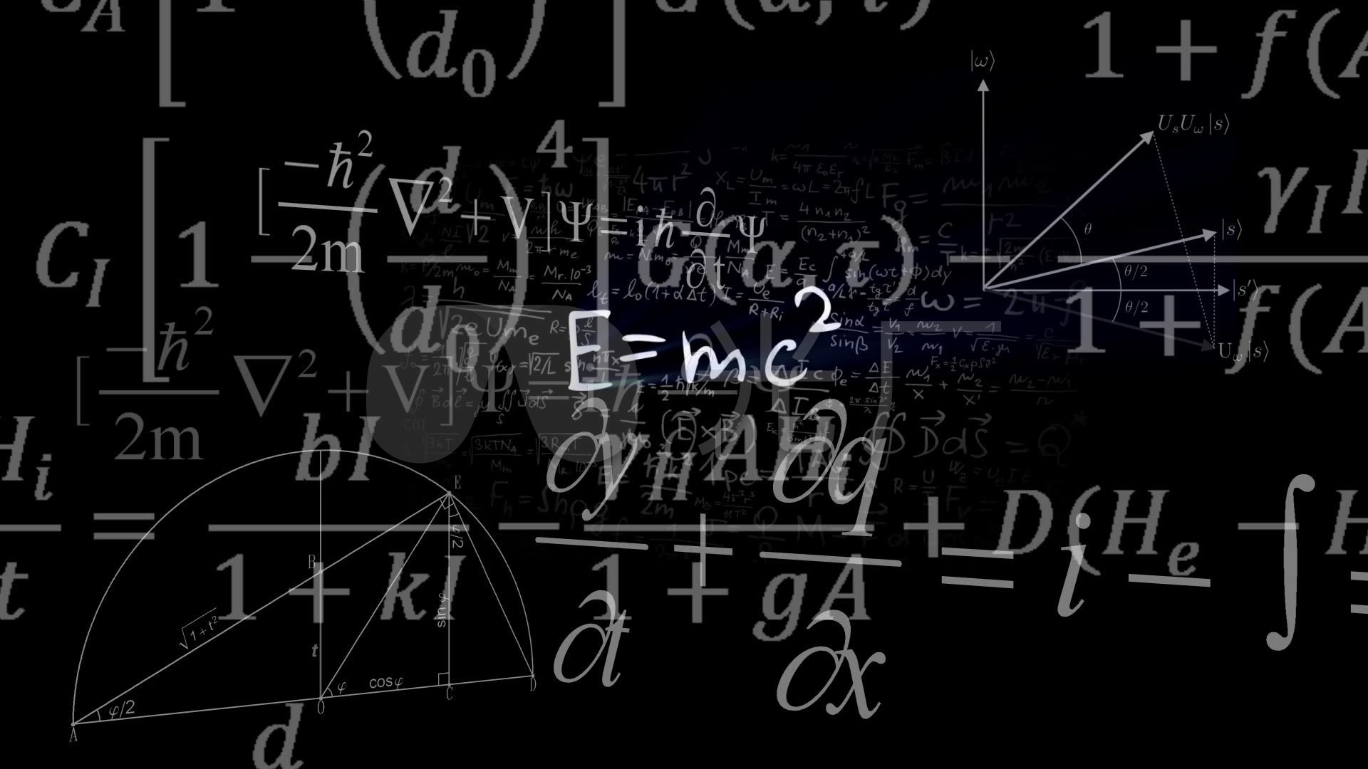 数学方程与爱因斯坦的相对论的动画_1920x1080_高清视频素材下载(编号