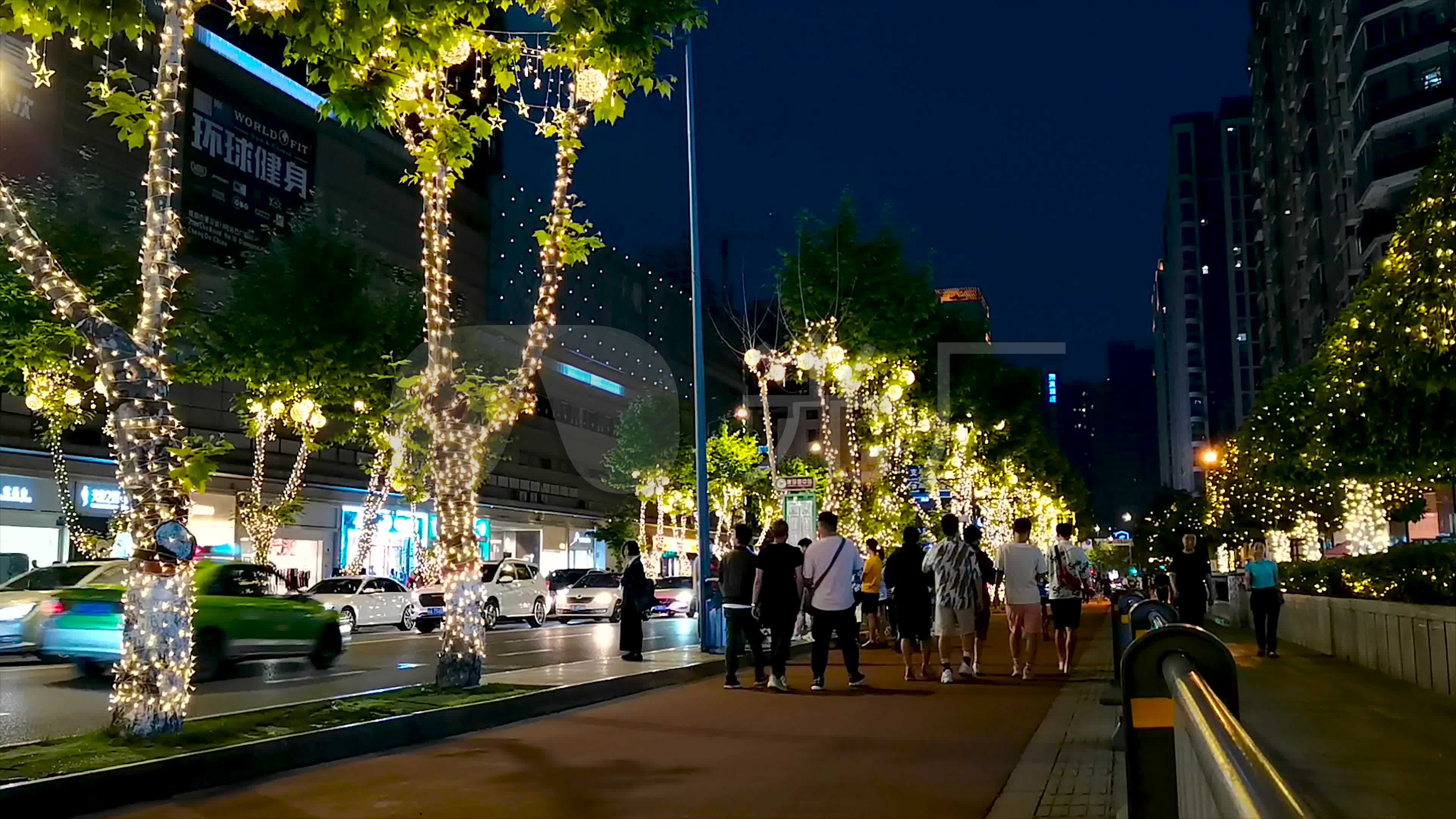 城市夜景逛街城市交通繁华夜景_3840x2160_高清视频素材下载(编号