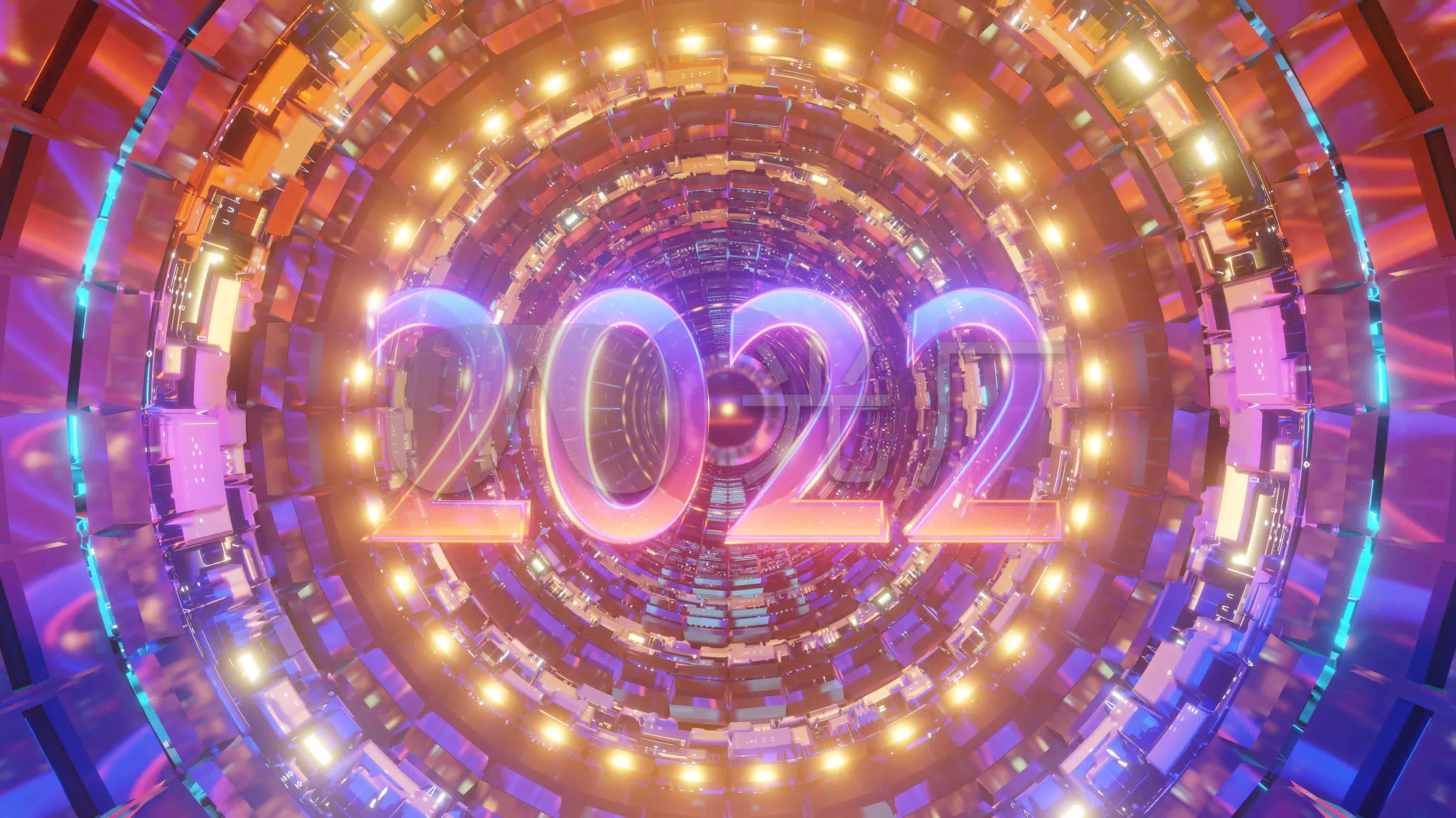 2022发光霓虹隧道穿梭_3840x2160_高清视频素材下载