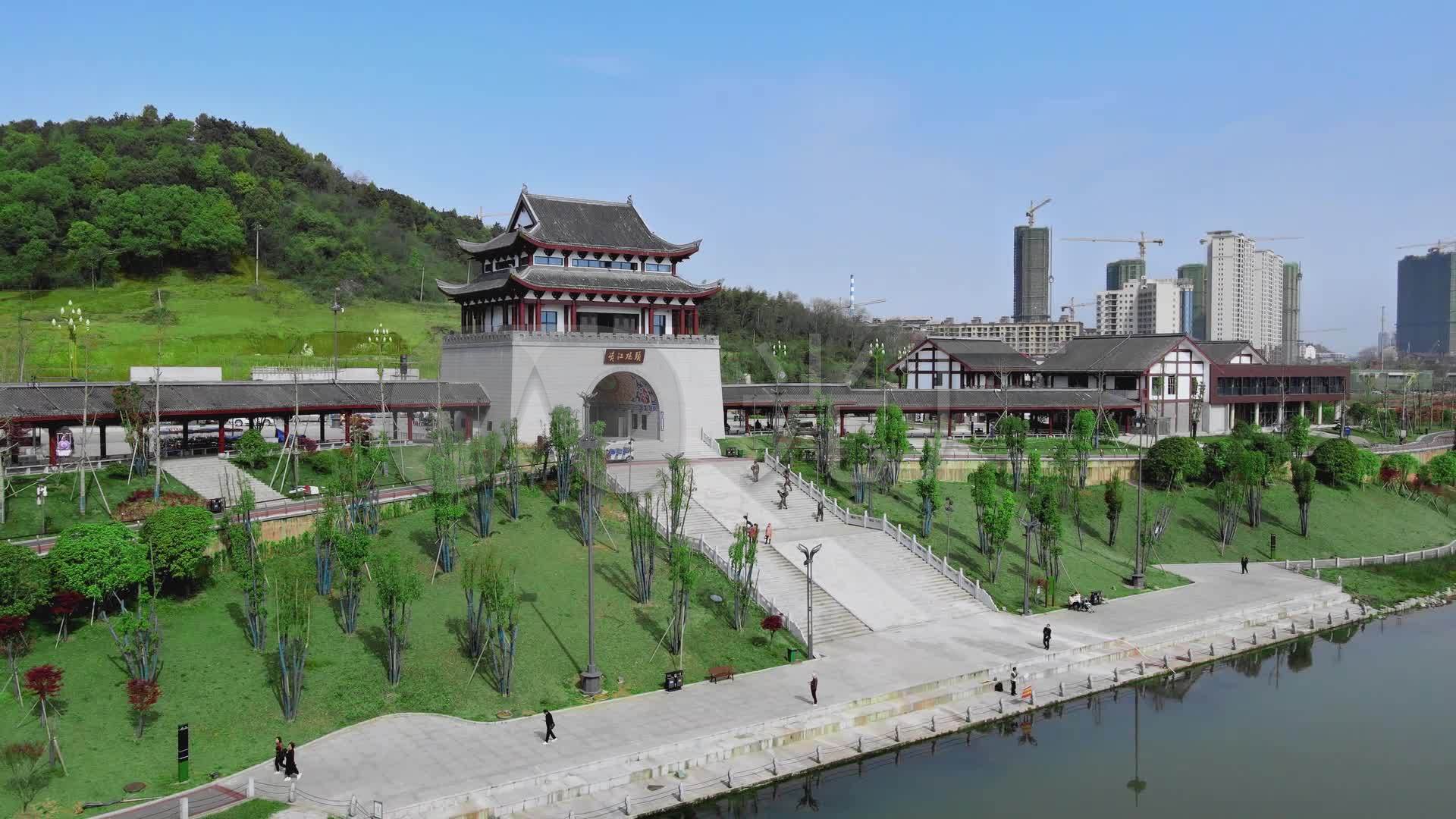 资江码头资江一桥新邵资江航拍_1920x1080_高清视频