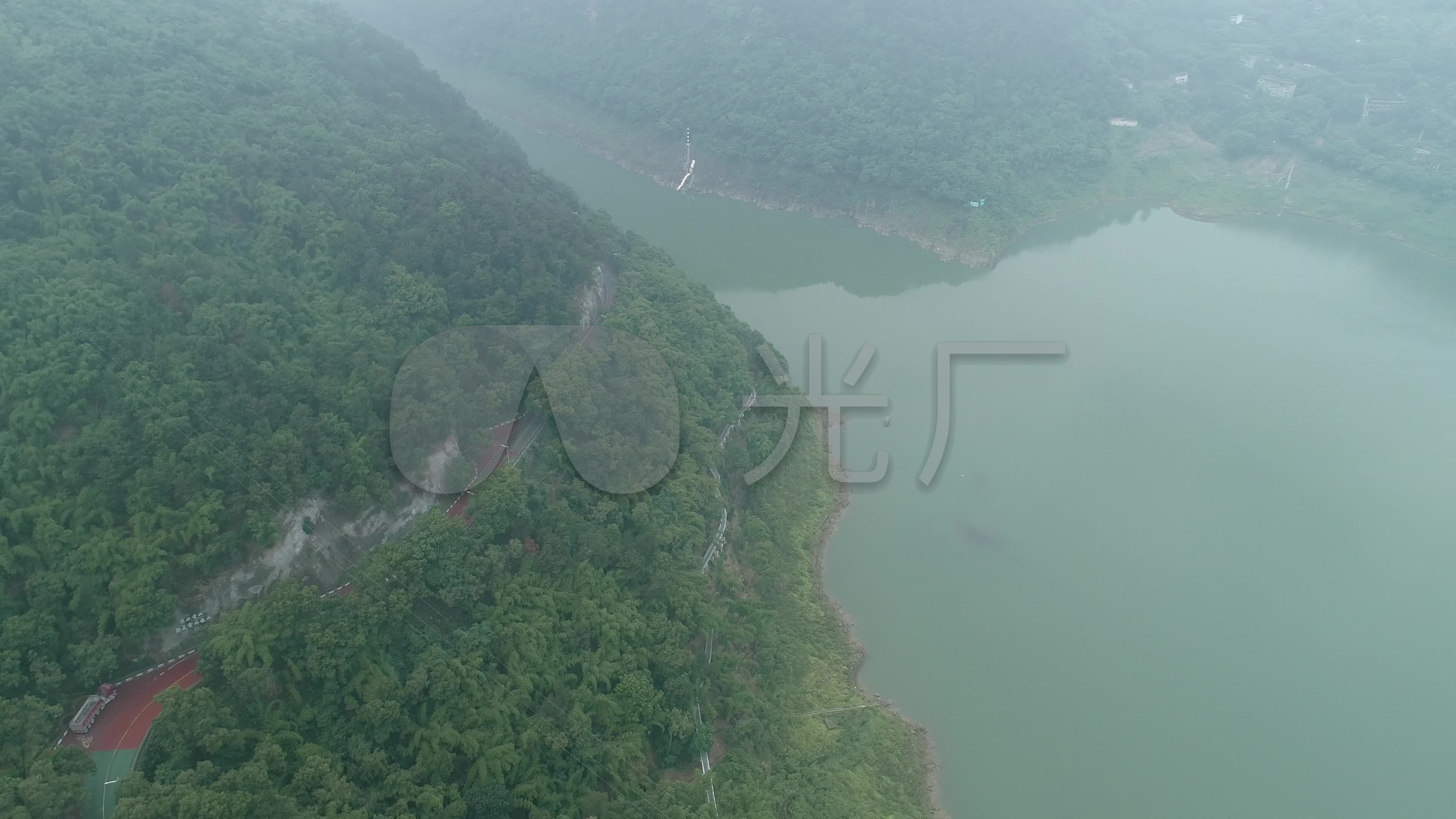 航拍重庆北碚嘉陵江小三峡温塘峡