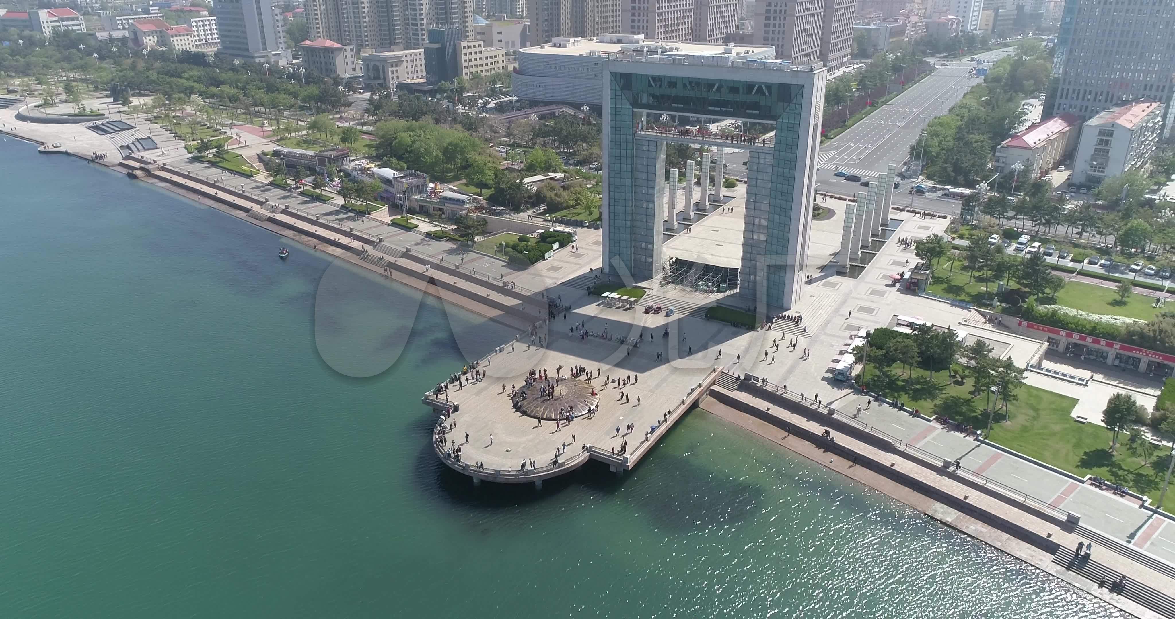 威海幸福门海滨航拍_4096x2160_高清视频素材下载(:)