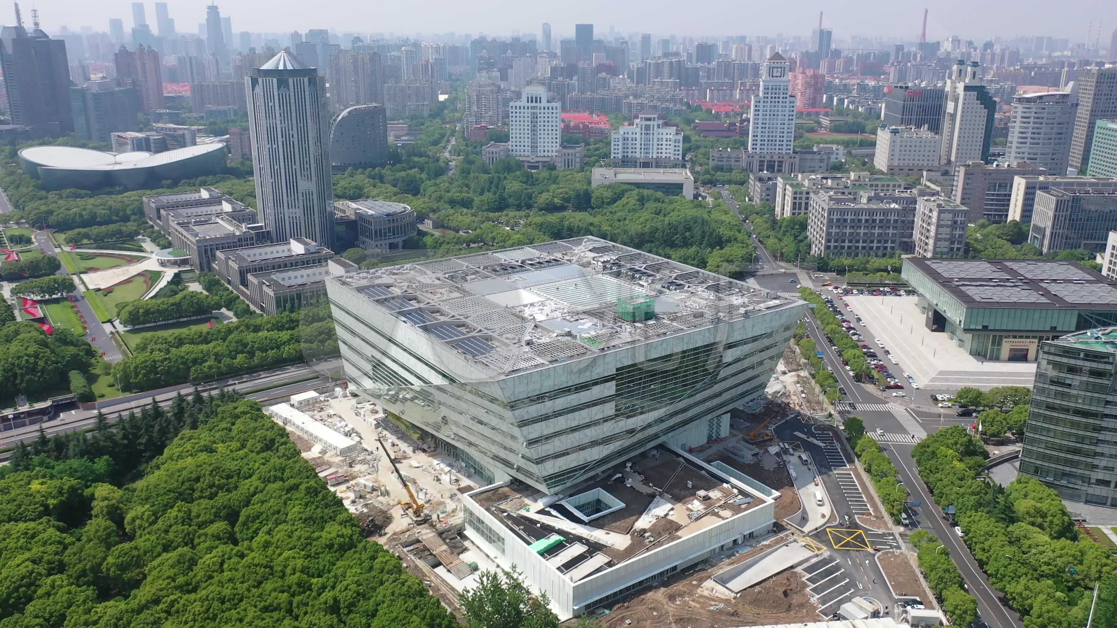 上海图书馆东馆_3840x2160_高清视频素材下载(编号:)