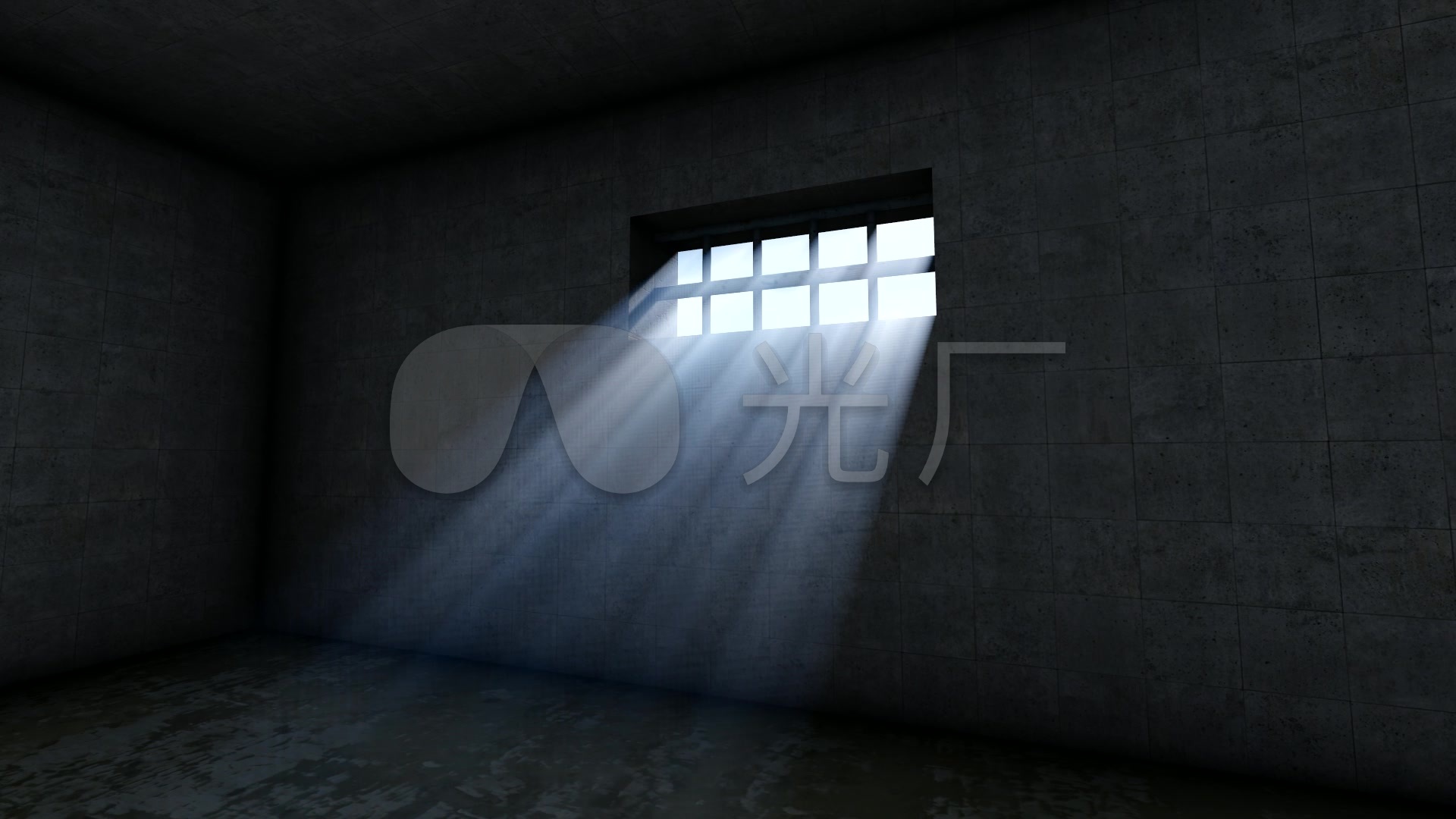 三维动画监狱牢房铁窗白天02_1920x1080_高清视频素材