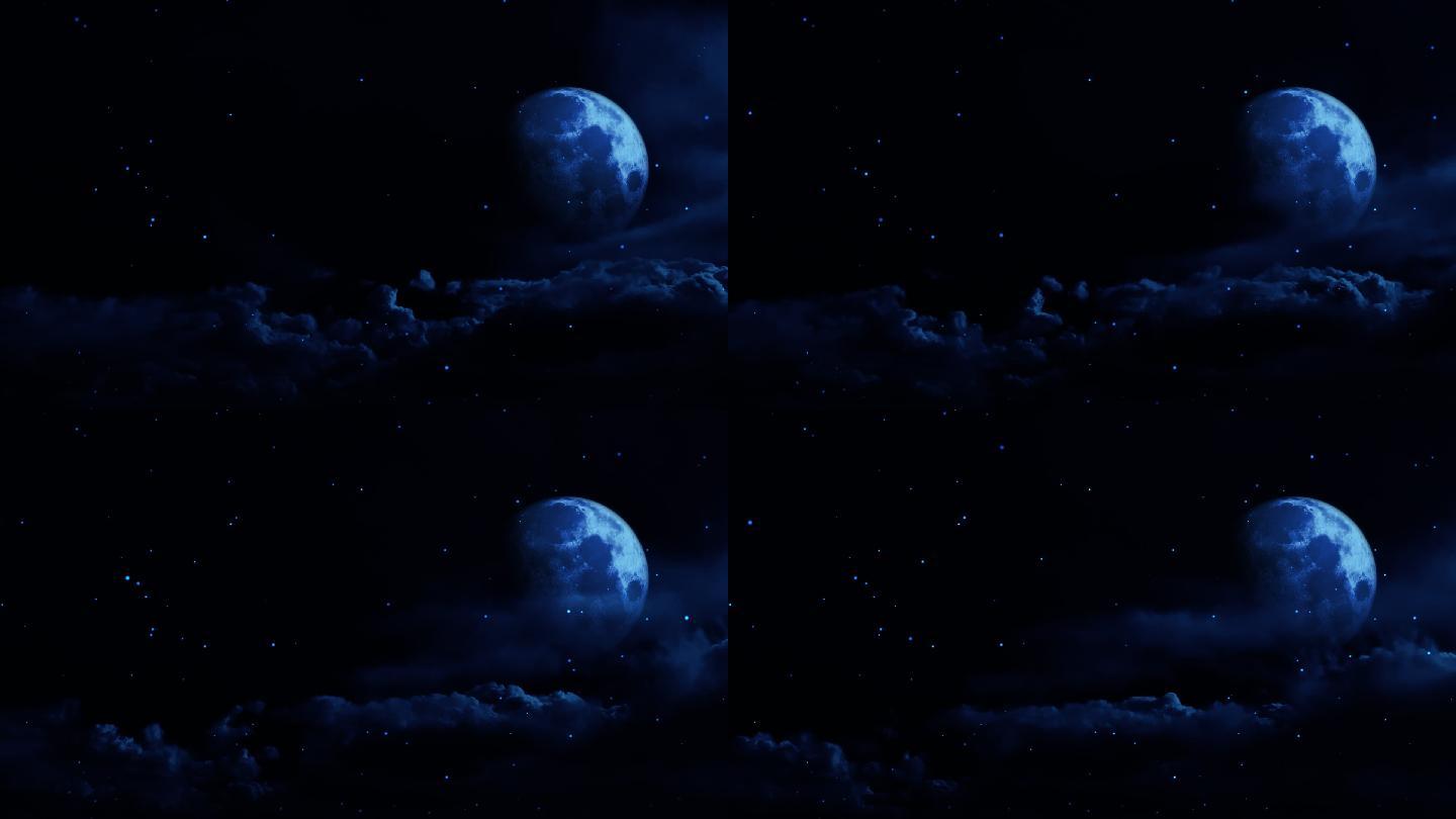 【hd天空】唯美夜晚月亮夜空静谧星空圆月
