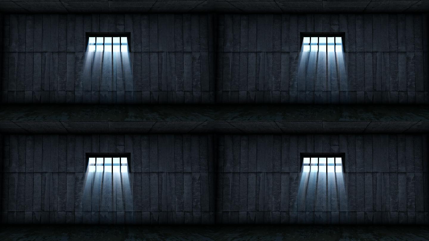 三维动画监狱牢房铁窗白天01_1920x1080_高清视频素材下载(编号