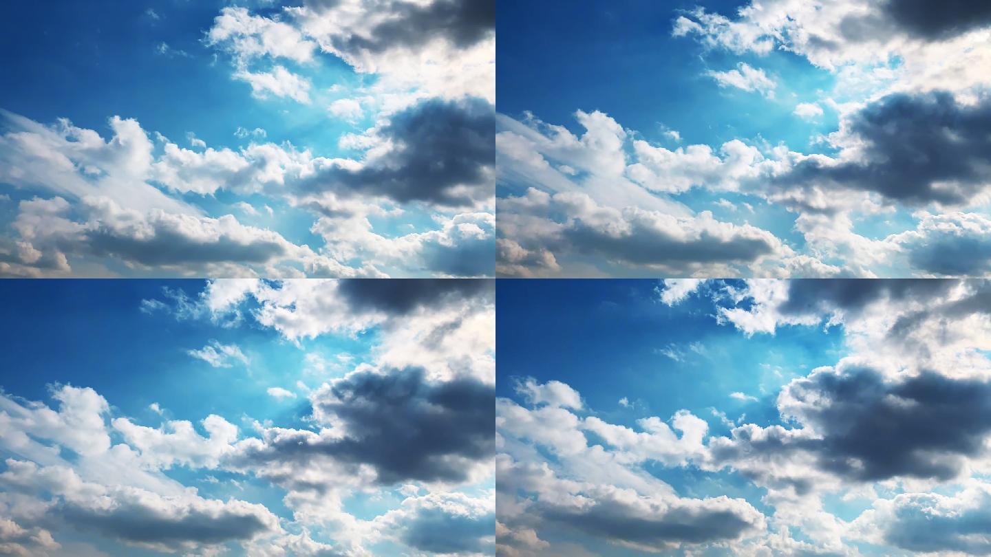 【hd天空】阳光照射穿透云层白天延时拍摄