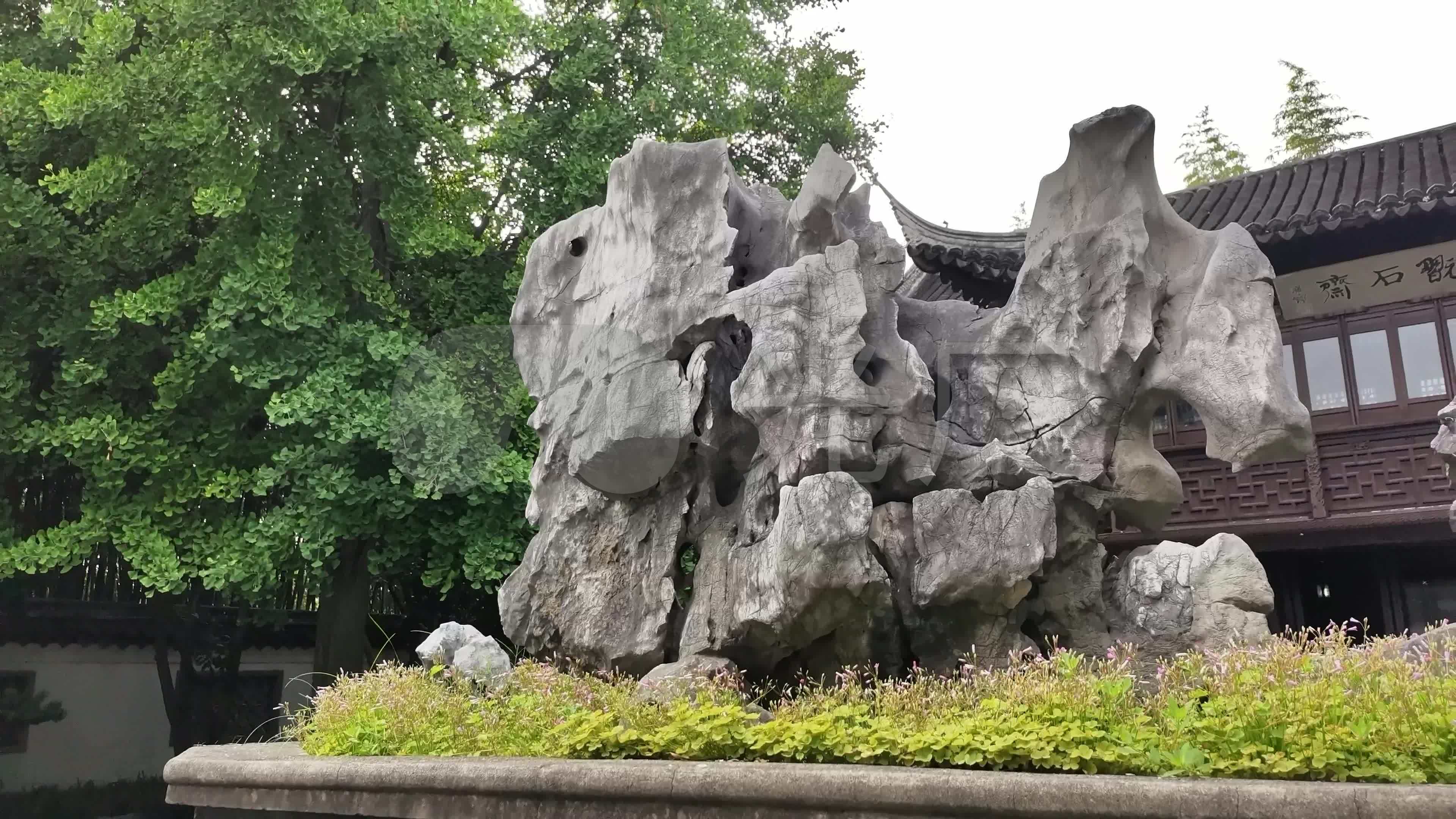 苏州园林假山湖水走廊上海园林竹林