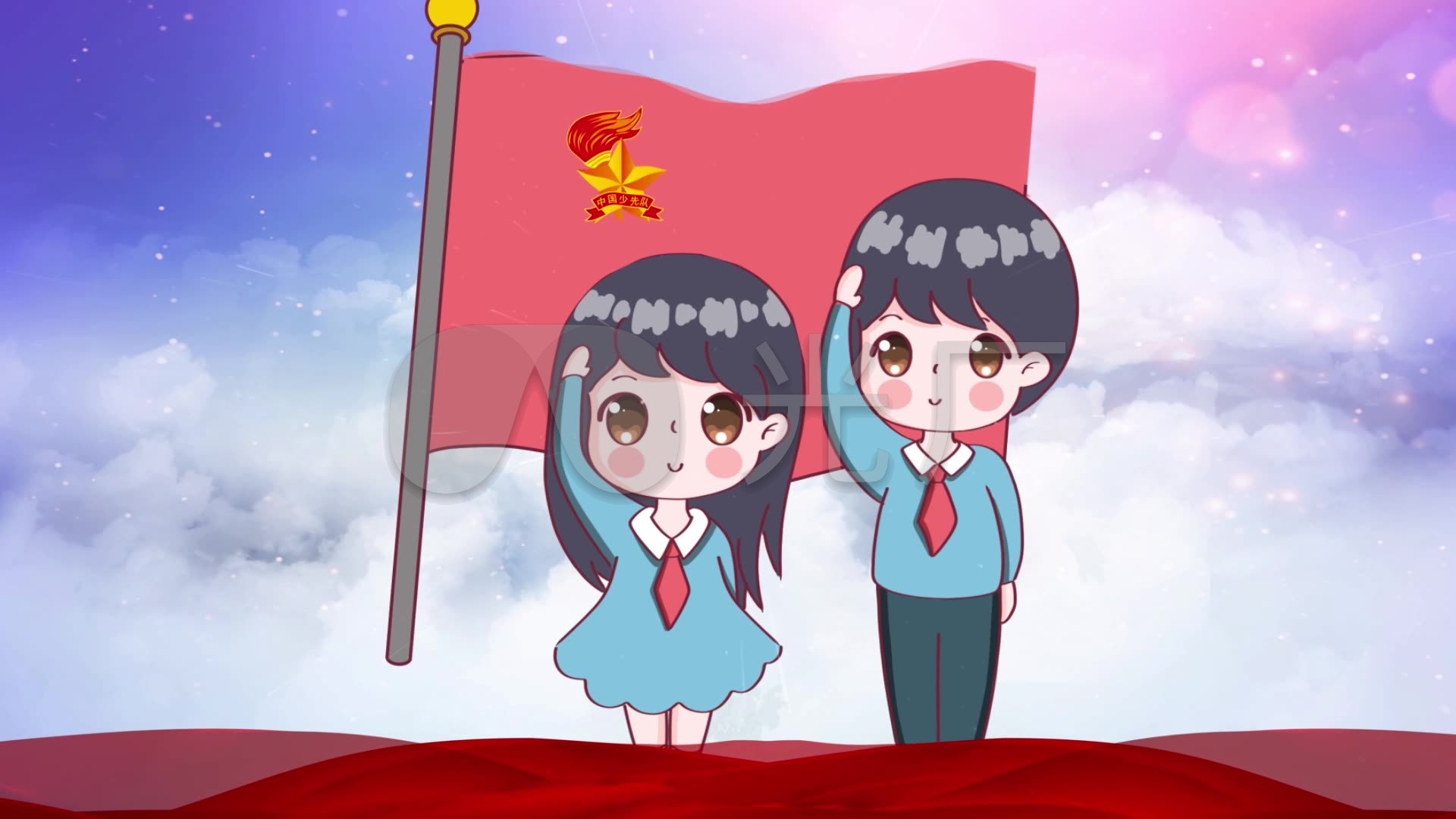 卡通少先队员敬礼2