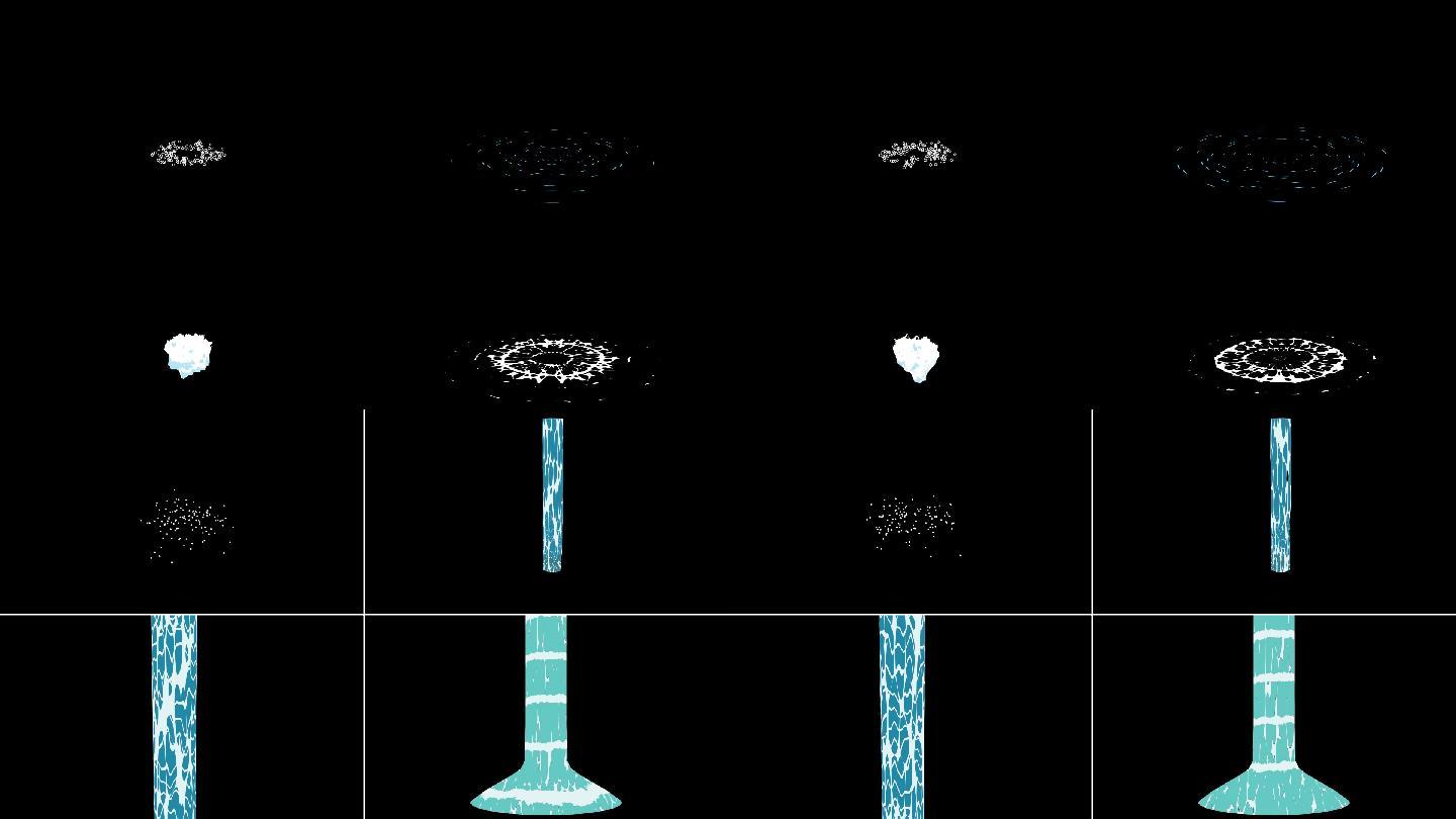 卡通水柱水花卡通波纹水流涟漪
