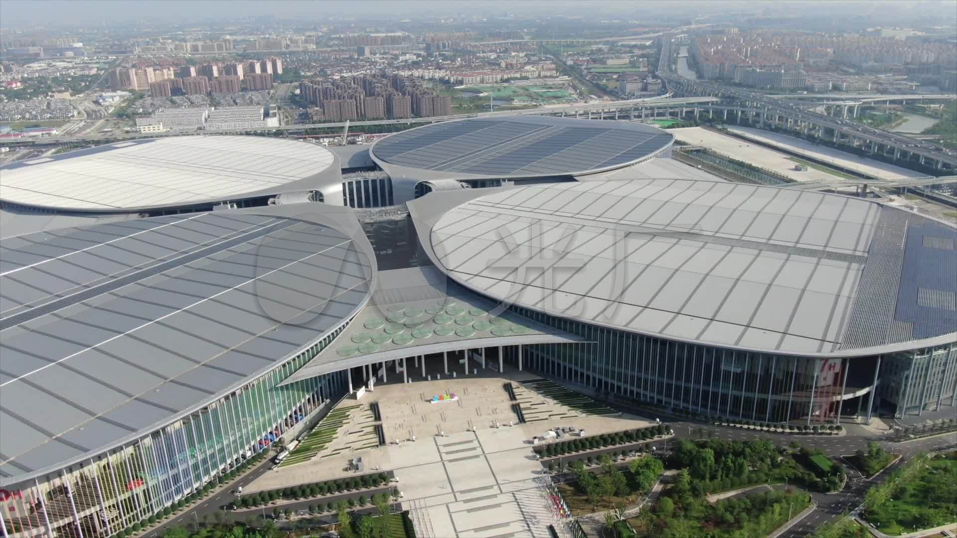 上海国家会展中心航拍空景