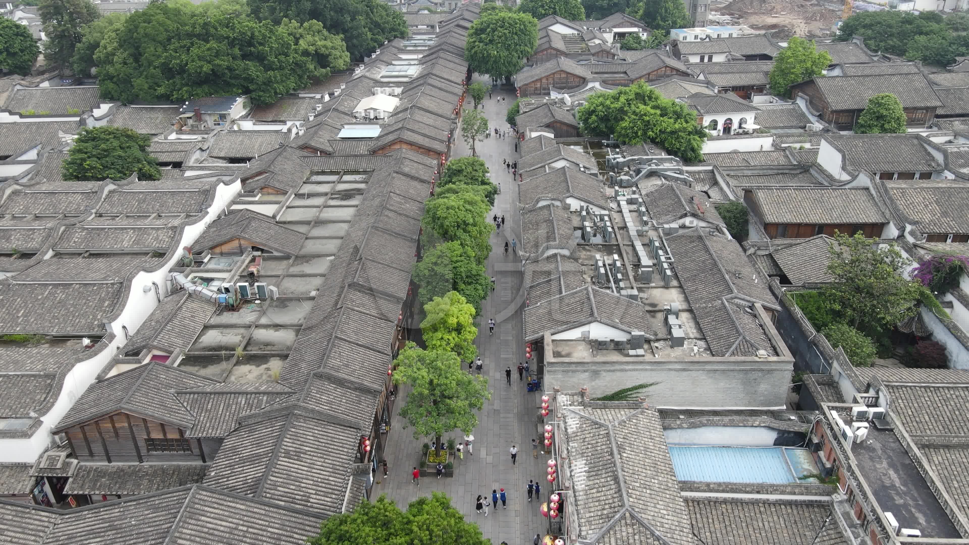 航拍福建福州三坊七巷5a旅游景点_3840x2160_高清视频