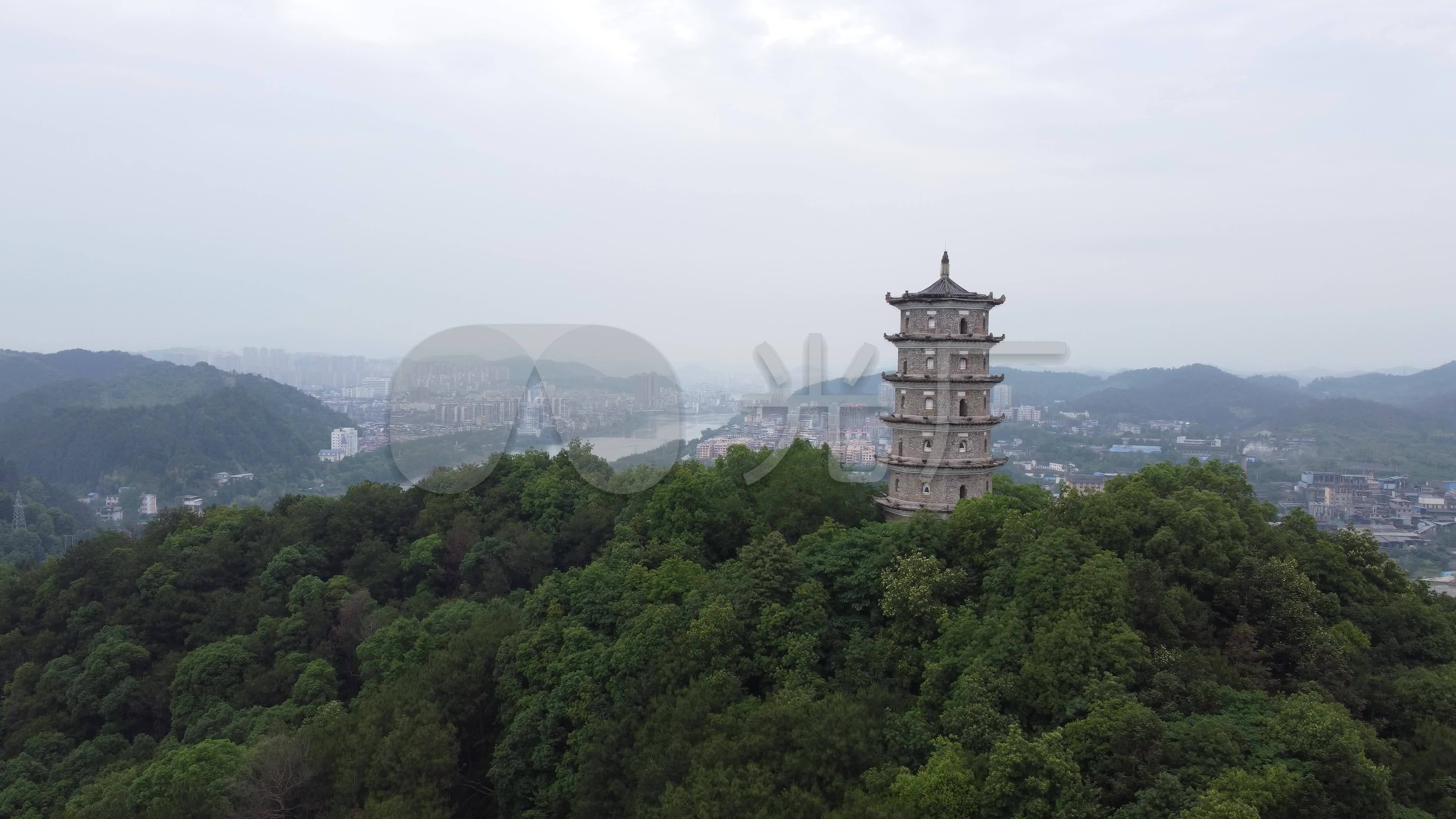 南平建阳宝塔山多宝塔航拍4k